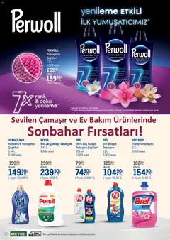 01 Eylül 2026 tarihinden itibaren geçerli olan Metro kataloğu önizlemesi | Sayfa: 38 | Ürünler: Çamaşır deterjanı, Yumuşatıcı, Sirke, Koku