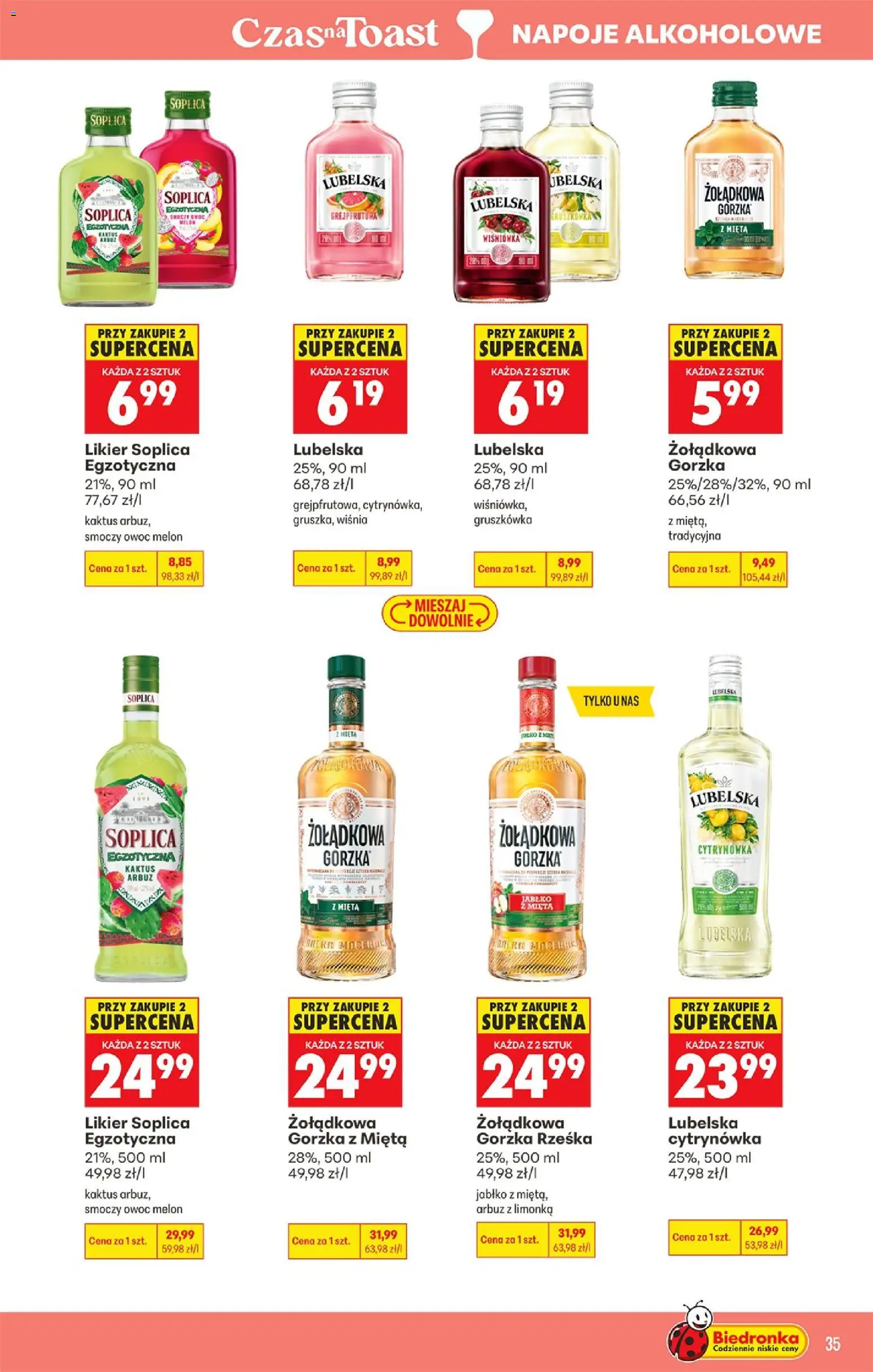 Biedronka gazetka - Czas na toast od 10.08.2026 | Strona: 35 | Produkty: Napoje, Smoczy owoc, Soplica, Mięta