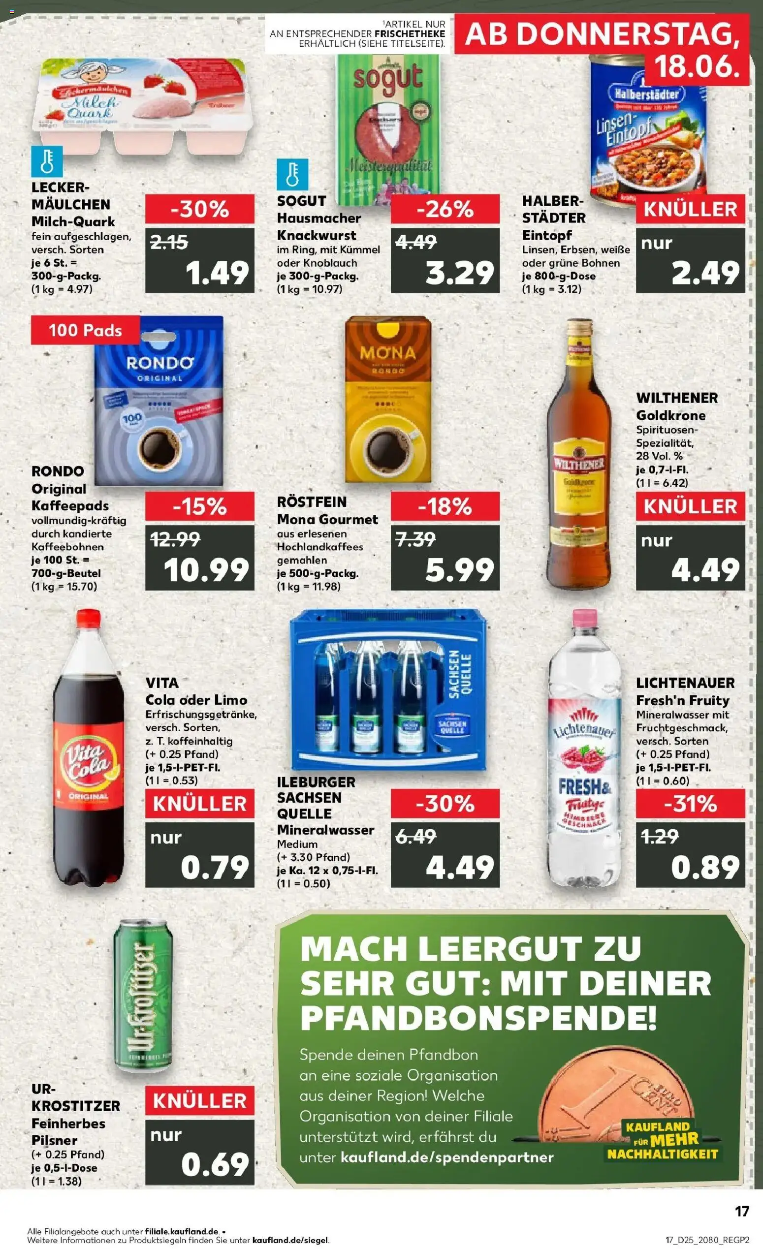 Kaufland Prospekt Bitterfeld-Wolfen – gültig ab 14.06.2026 | Seite: 26 | Produkte: Quark, Milch, Mineralwasser, Vita cola