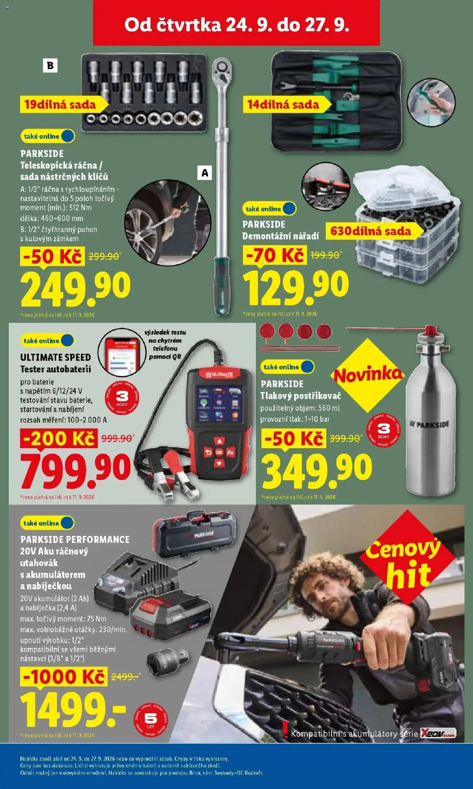 Lidl leták od 21.09.2026 - Nový akční leták | Strana: 11 | Produkty: Tlakový postřikovač, Nářadí, Baterie, Postřikovač