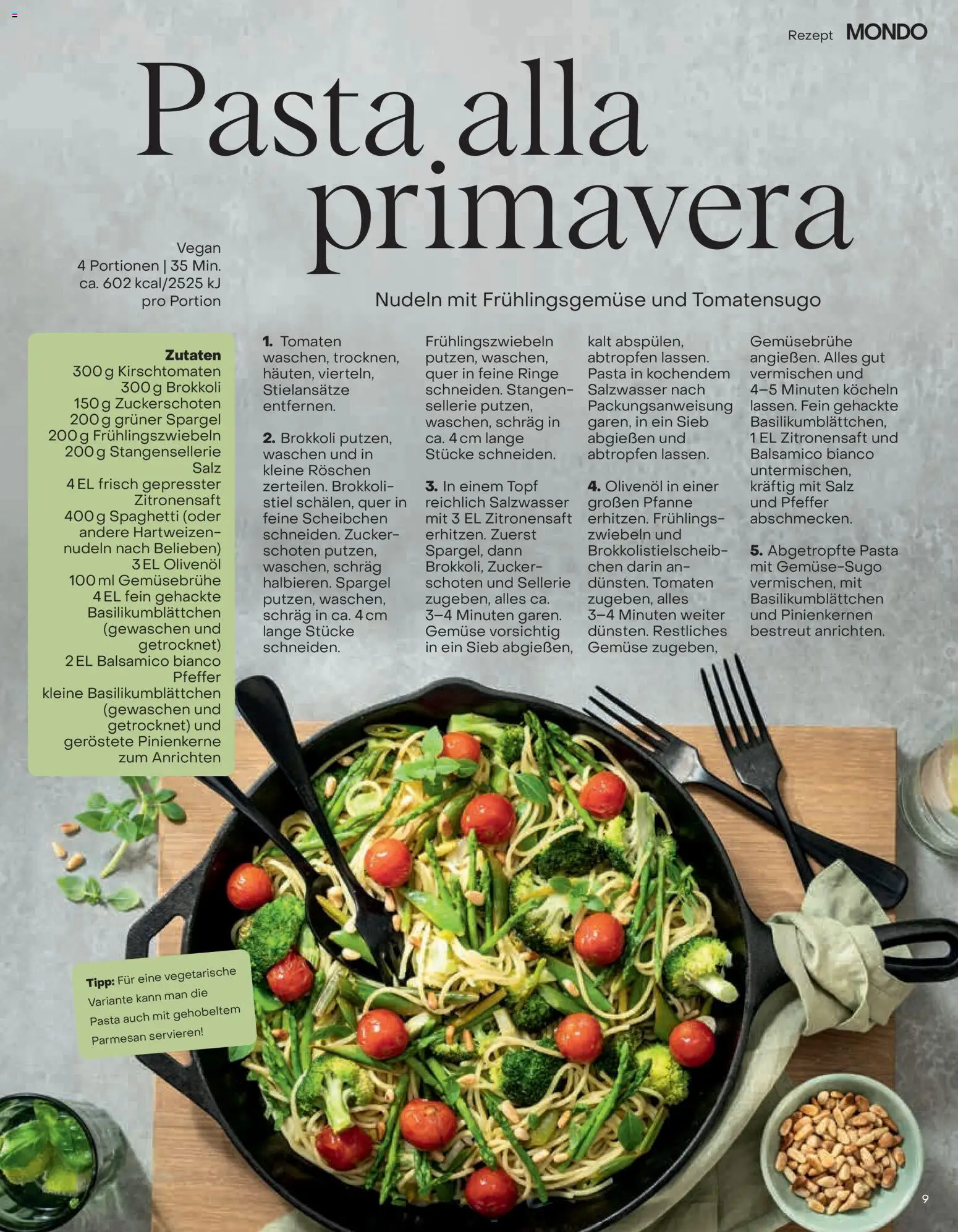 Ostermann Mondo Küchenprospekt 2026 – gültig ab 01.01.2026 | Seite: 9 | Produkte: Balsamico, Brokkoli, Salz, Pasta