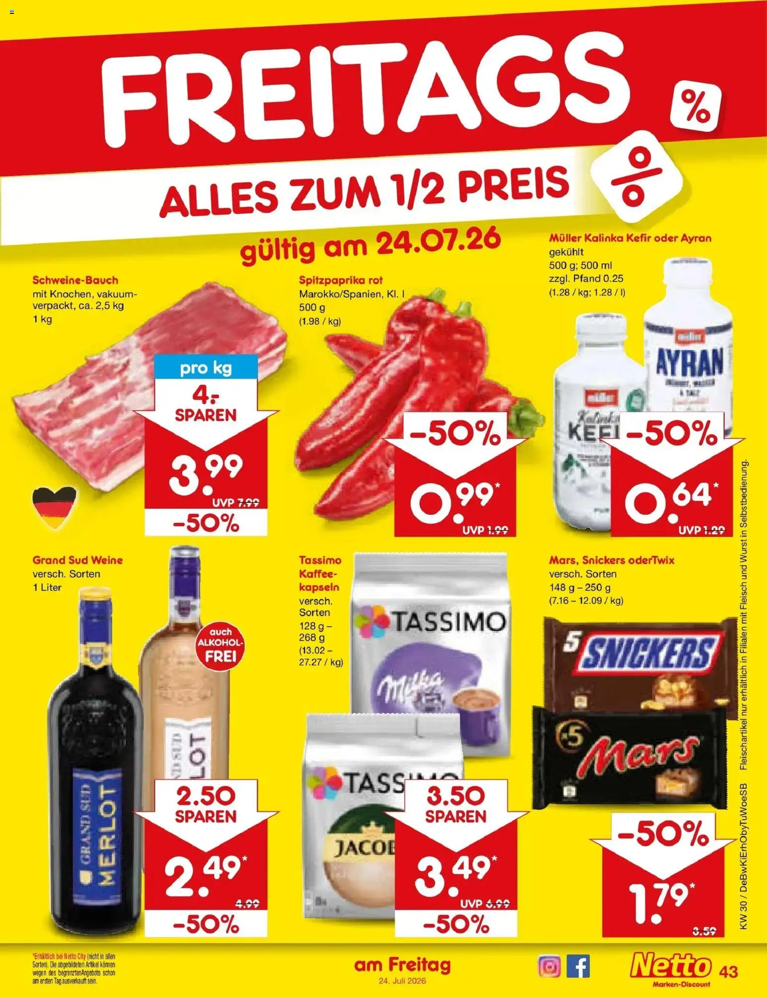 Netto Marken-Discount Prospekt Oberhaid – gültig ab 20.07.2026 | Seite: 67 | Produkte: Kefir, Schweinebauch, Snickers, Mars
