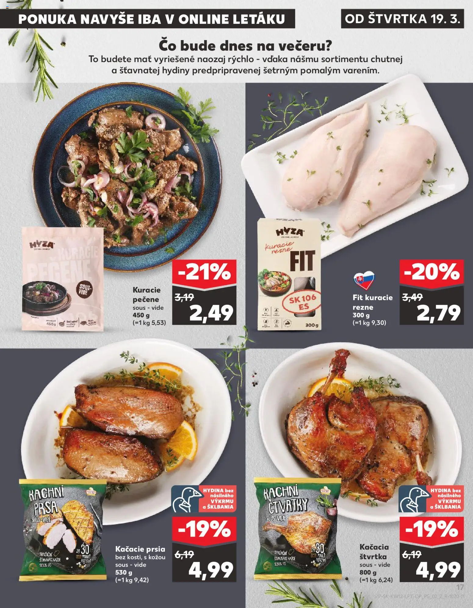 Nové Kaufland akcie – leták je platný od 19.03.2026 | Strana: 17 | Produkty: Kačacie prsia, Kuracie rezne