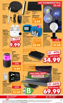 Náhled letáku Kaufland Německo leták od 30.04.2026 | Strana: 49 | Produkty: Parkside, Monitor, Kabel, USB