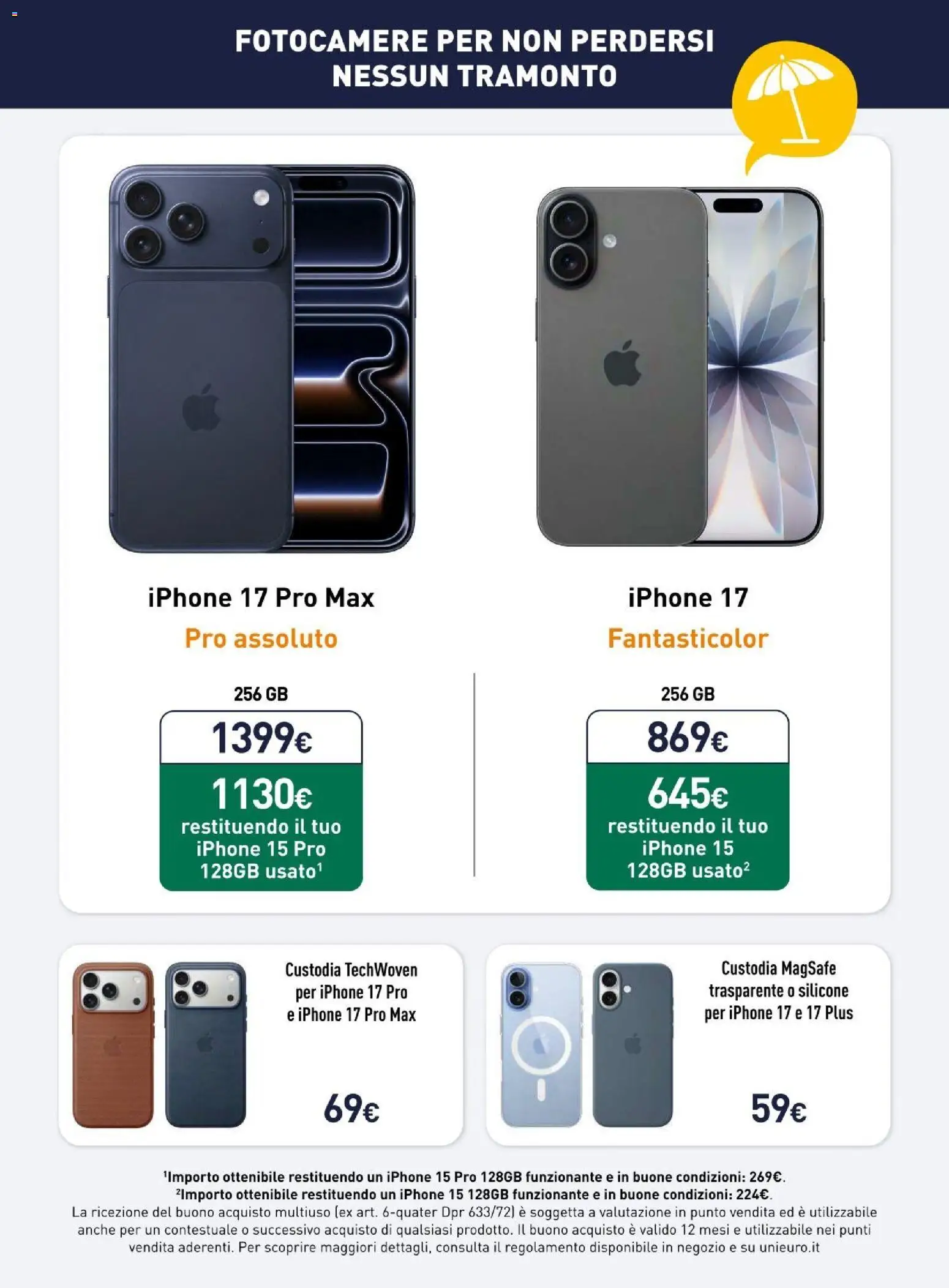 Volantino Unieuro del 20/07/2026 | Pagina: 3 | Prodotti: Iphone, Silicone