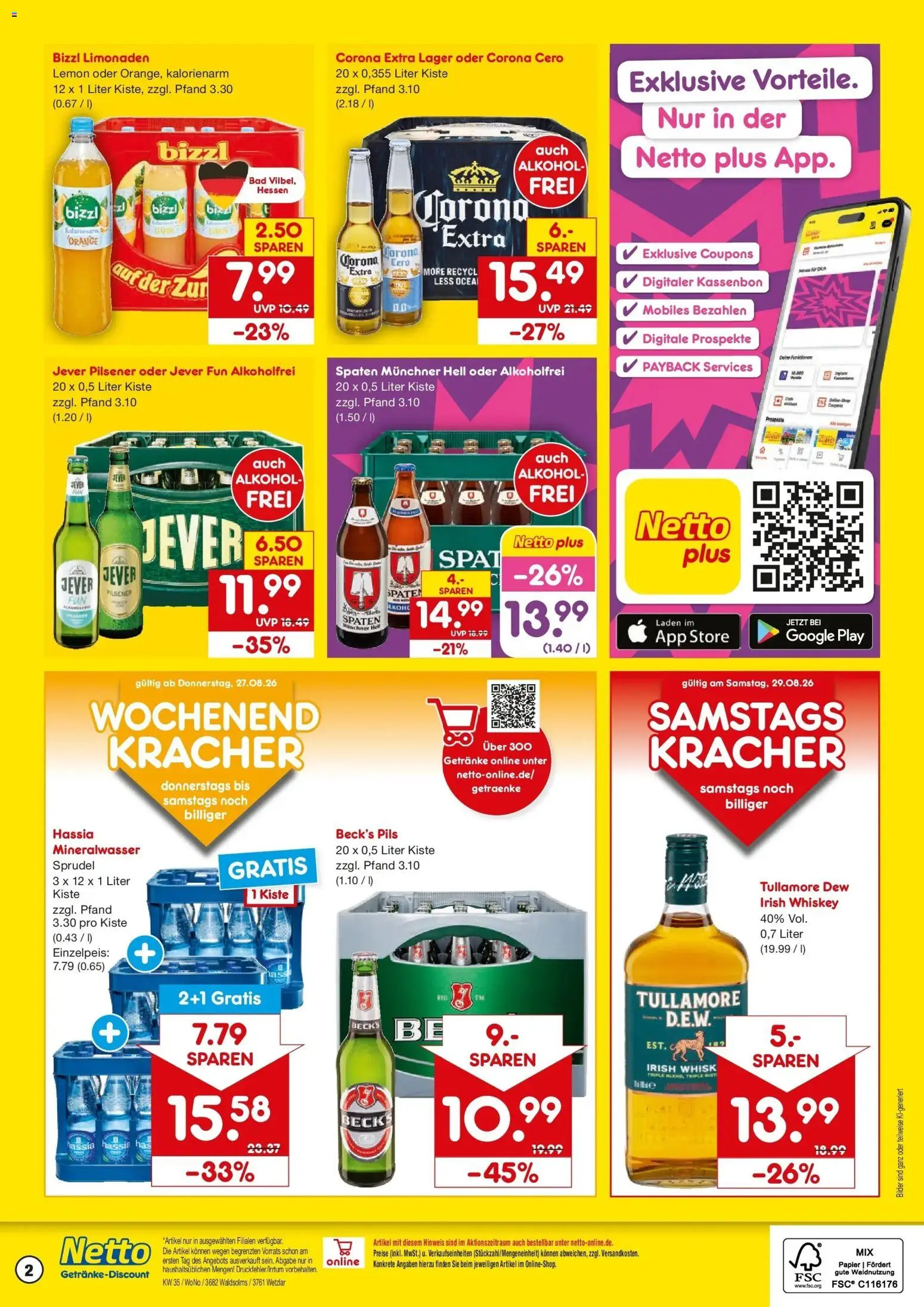 Netto Marken-Discount Prospekt Wetzlar-Naunheim – gültig ab 24.08.2026 | Seite: 2 | Produkte: Pils, Bilder, Alkohol, Jever