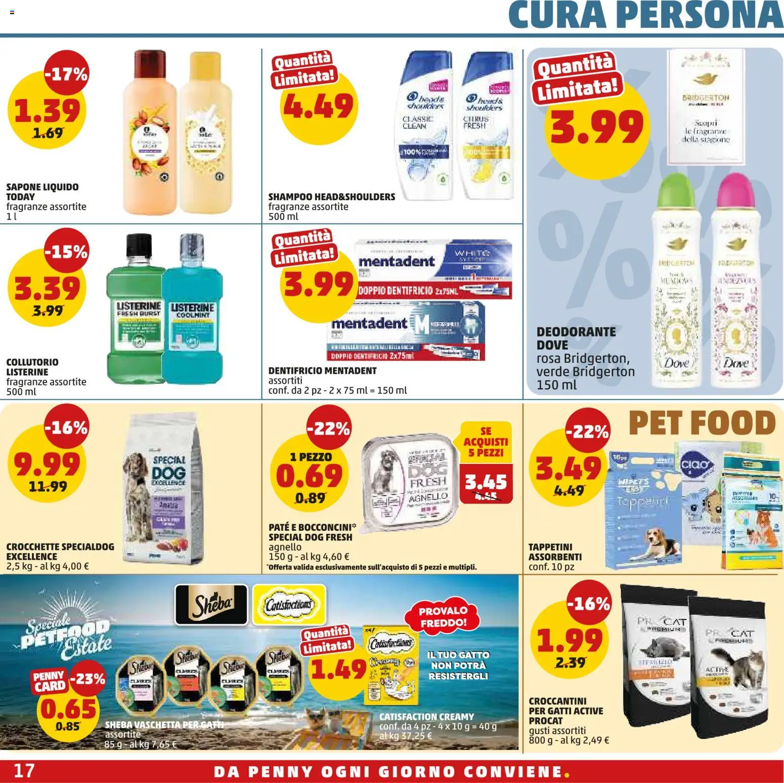 Volantino PENNY del 16/07/2026 | Pagina: 17 | Prodotti: Shampoo, Sapone, Dentifricio, Crocchette