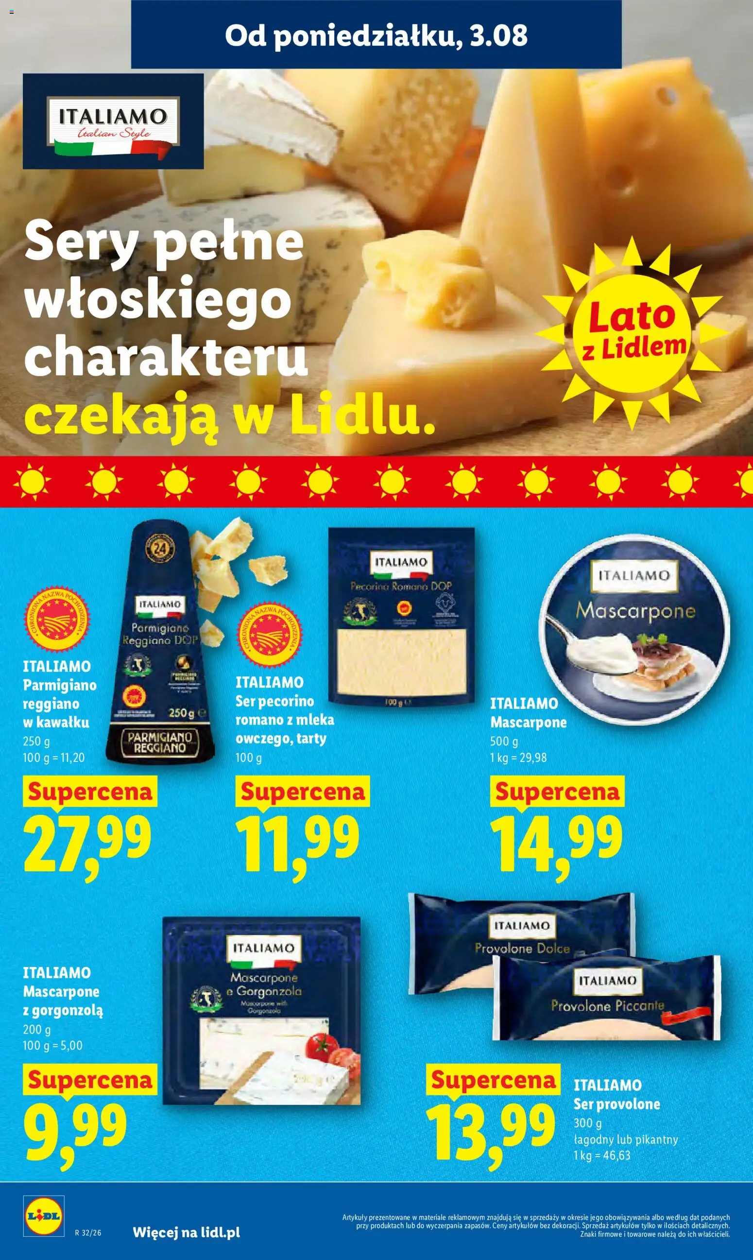 Lidl Polsko leták od 03.08.2026 | Strana: 46 | Produkty: Pecorino, Gorgonzola, Pecorino Romano, Parmigiano Reggiano