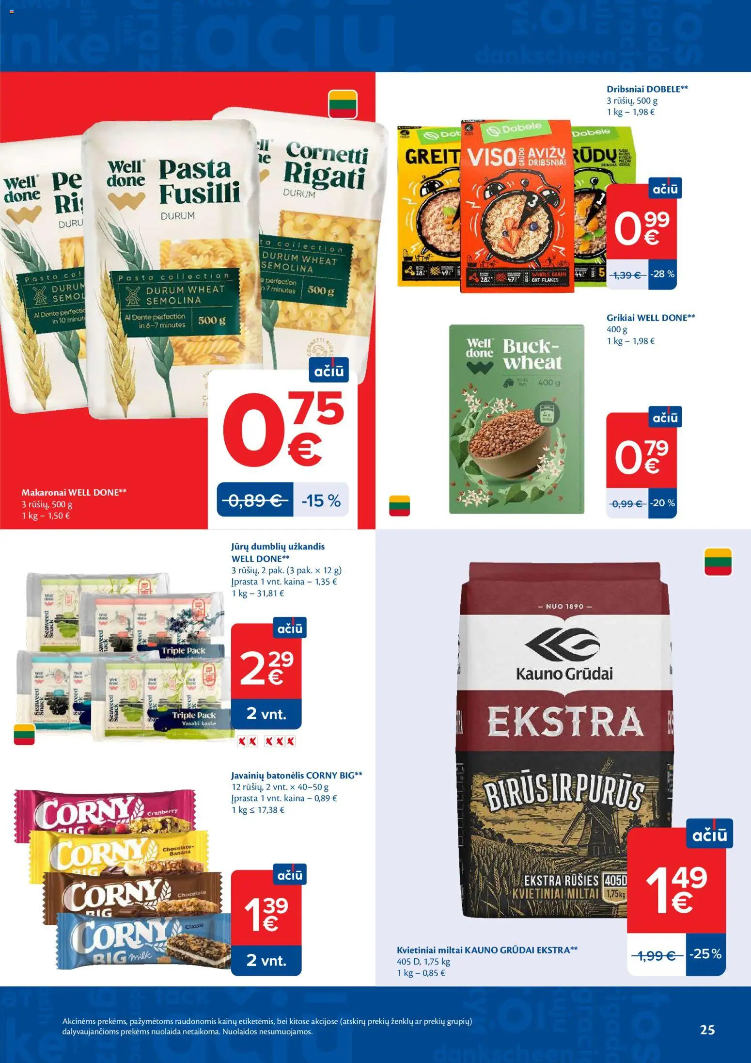 MAXIMA akcijos nuo 19.05.2026 | Puslapis: 25 | Prekių: Grikiai, Miltai, Dribsniai, Makaronai