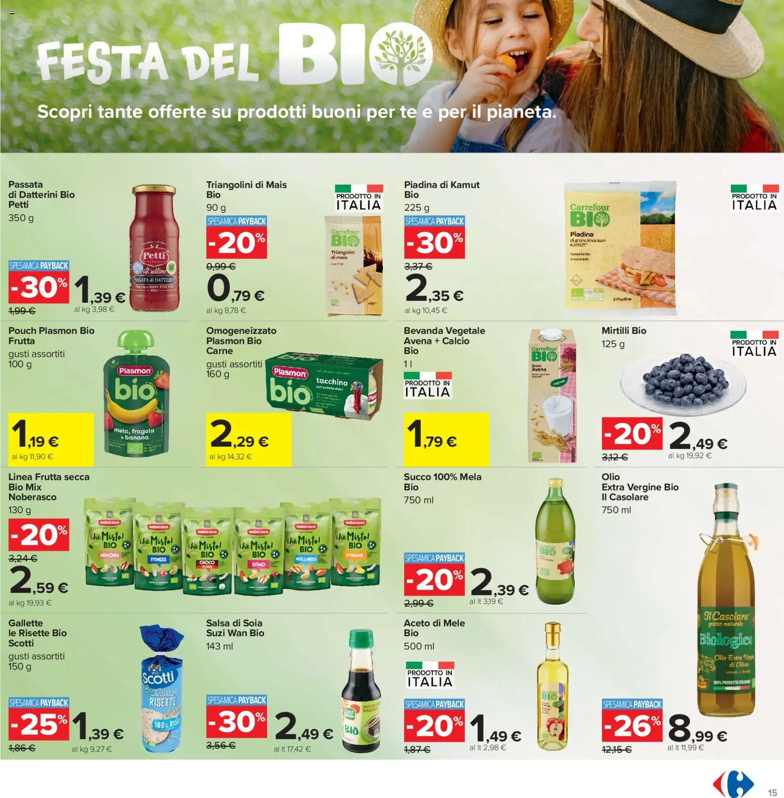 Volantino Carrefour del 16.06.2026 | Pagina: 15 | Prodotti: Riso, Olio, The, Piadina