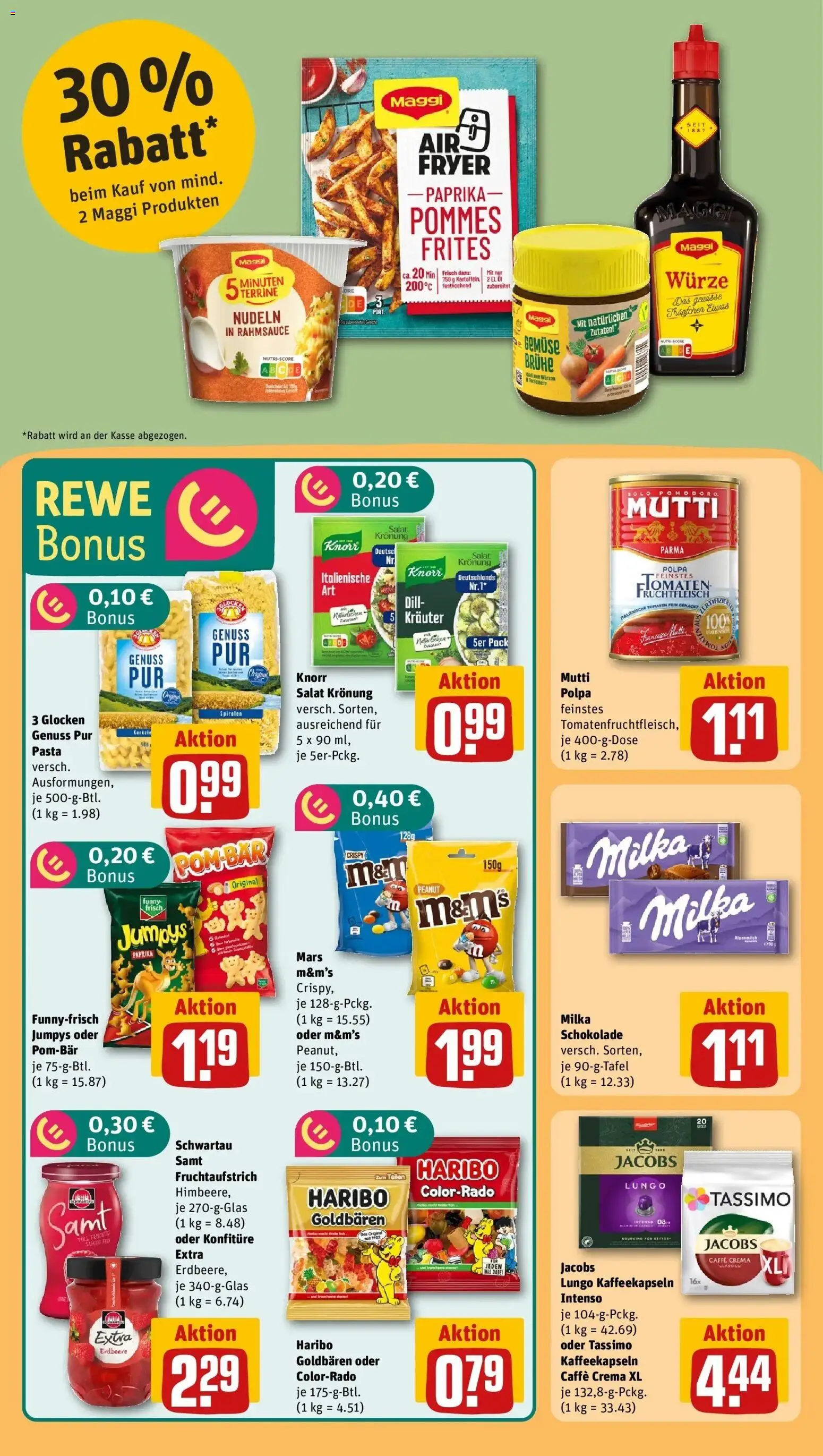 Rewe Prospekt Müllheim	 – gültig ab 27.04.2026 | Seite: 15 | Produkte: Haribo, Dressing, Pommes frites, Milka