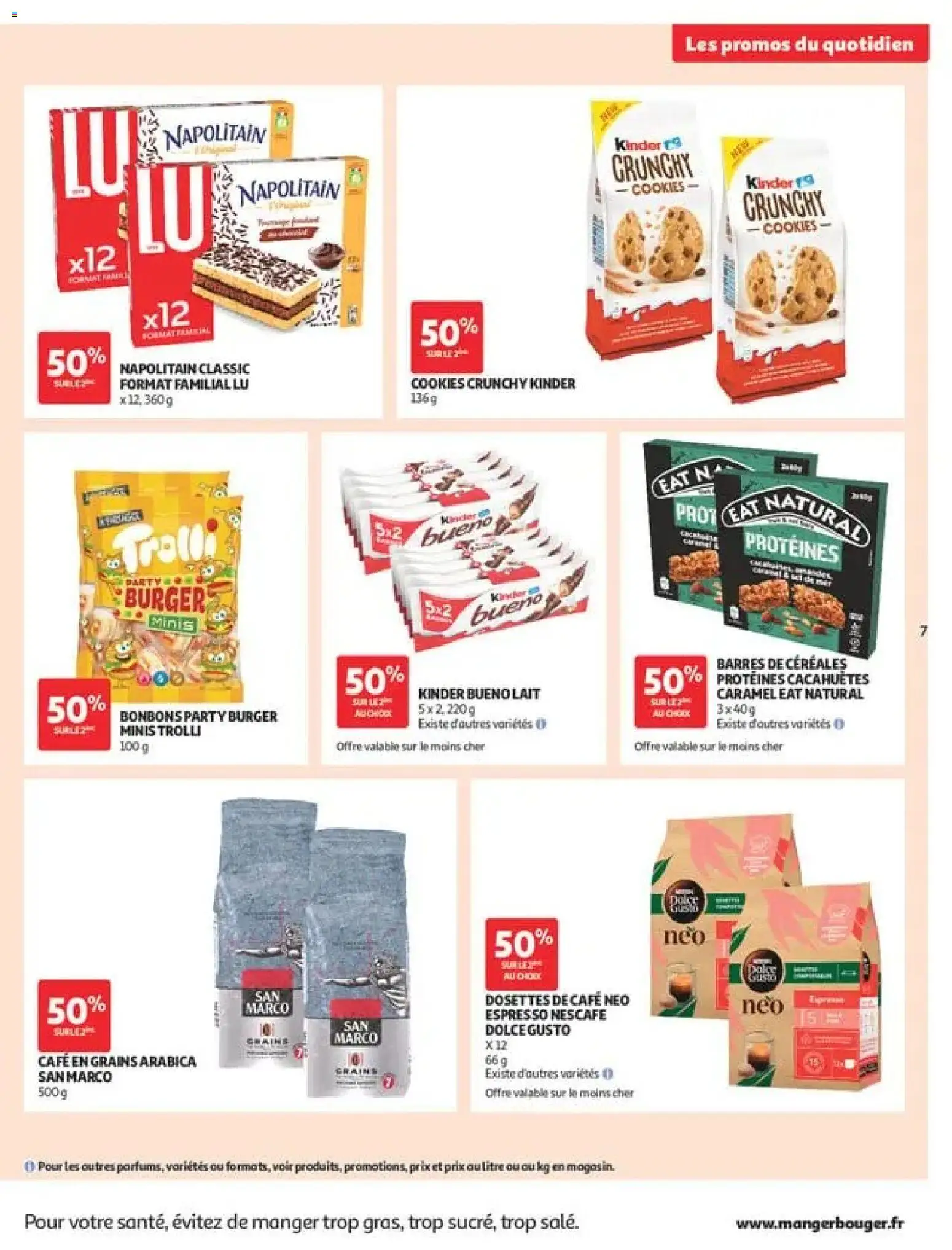 {H1} | Page: 7 | Produits: Cookies, San Marco Café, Lait, Bonbons
