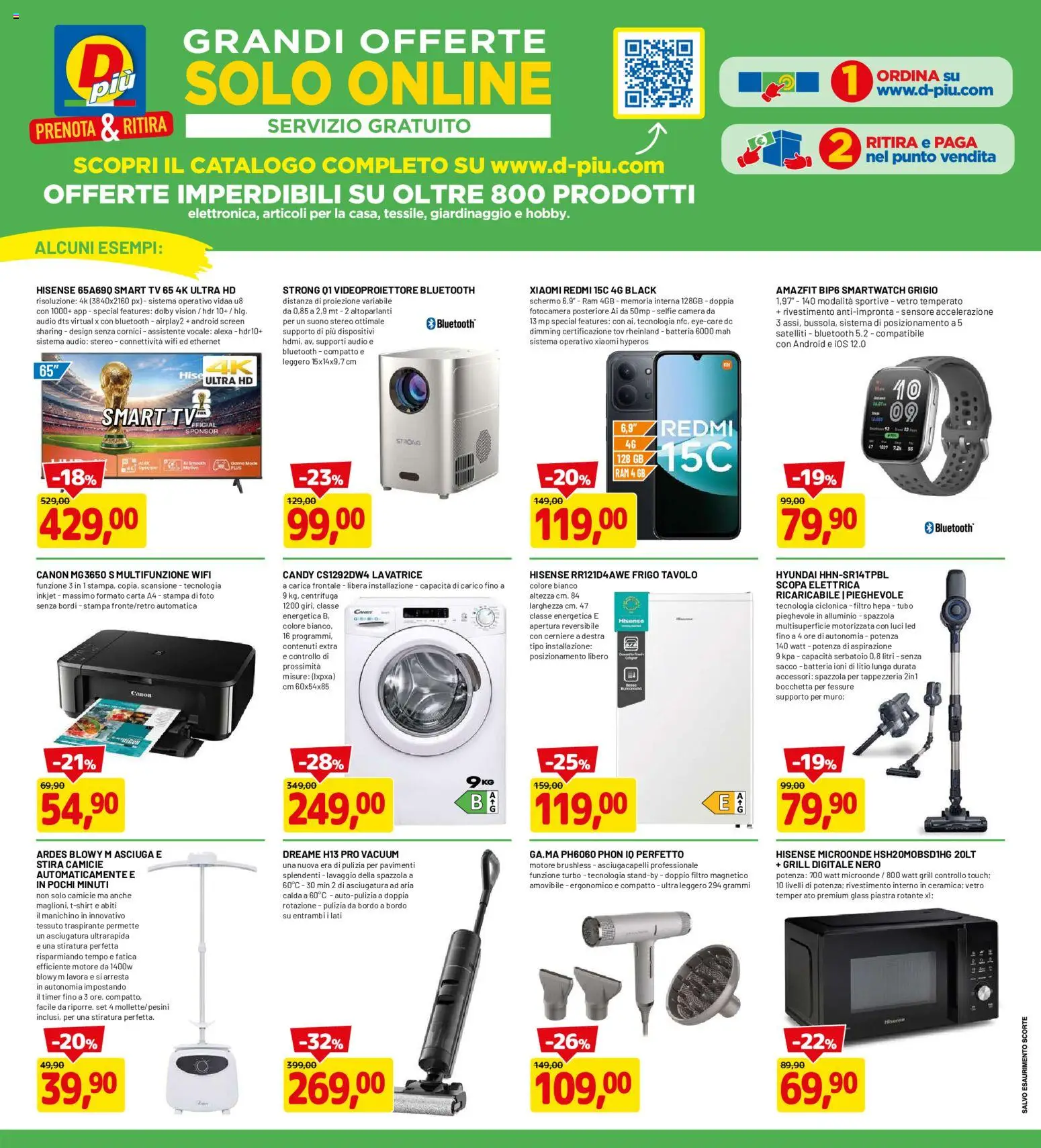 Volantino D Più del 14/09/2026 | Pagina: 19 | Prodotti: Scopa elettrica, Tubo, Asciugacapelli, Tavolo