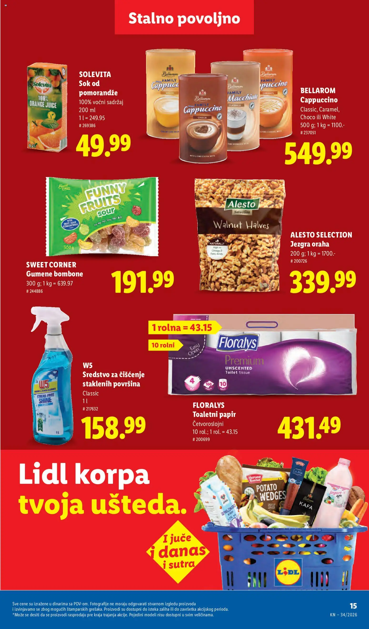 Lidl katalog - važi od 20.08.2026 | Strana: 39 | Proizvode: Korpa, Sredstvo za čišćenje, Gumene bombone, Jogurt