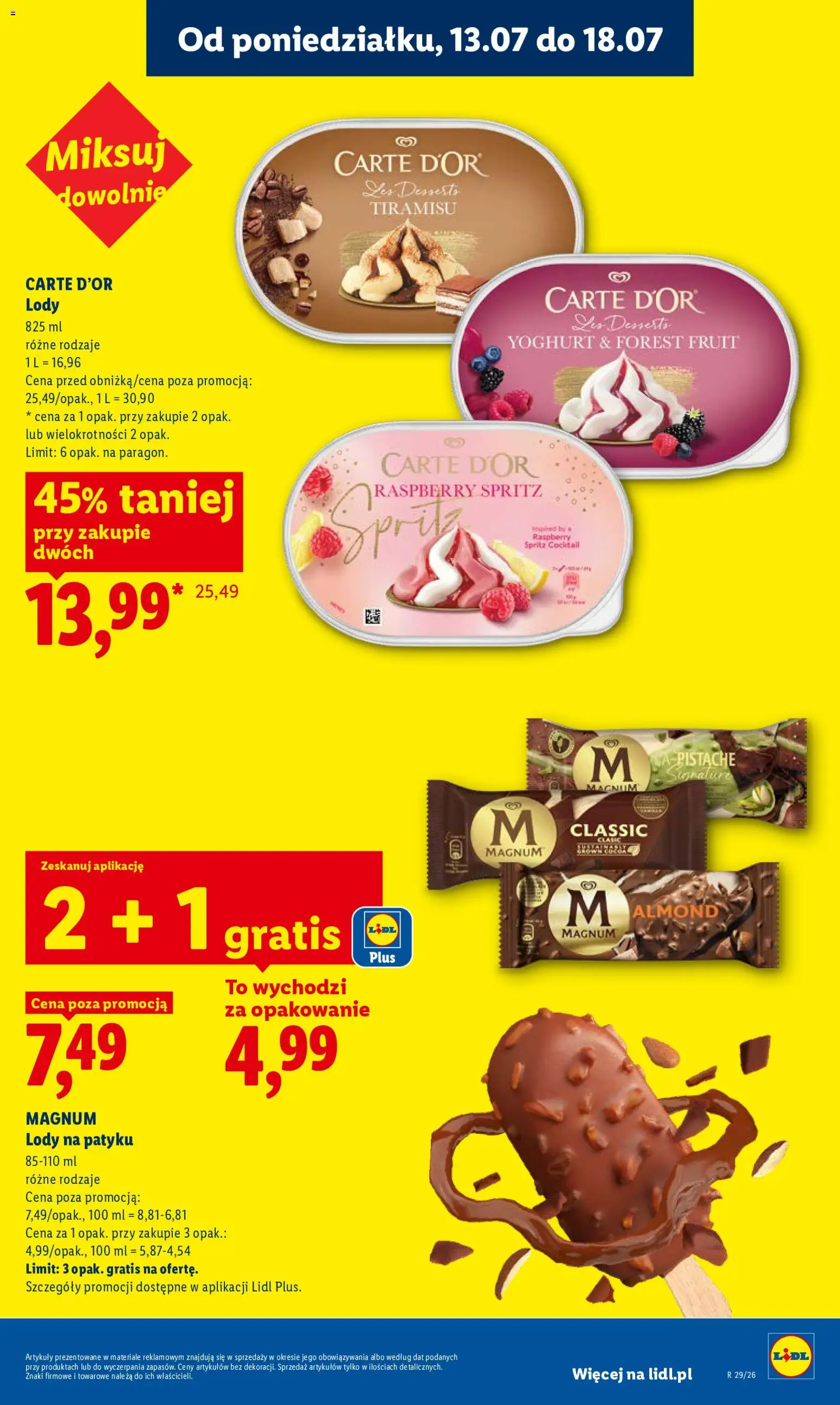 Lidl Polsko leták od 13.07.2026 | Strana: 53 | Produkty: Tiramisu, Spritz, Magnum, Carte d'or