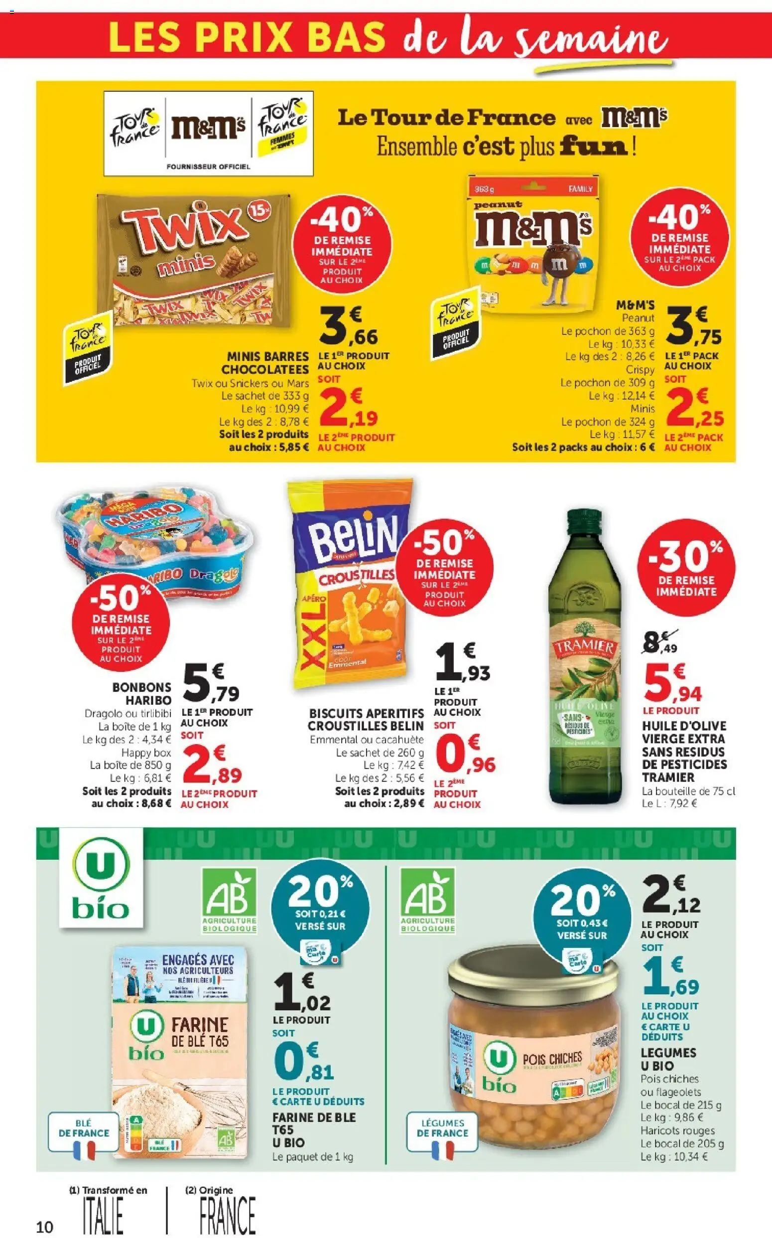 {H1} | Page: 10 | Produits: Farine de ble, Olive, Emmental, Pois chiches