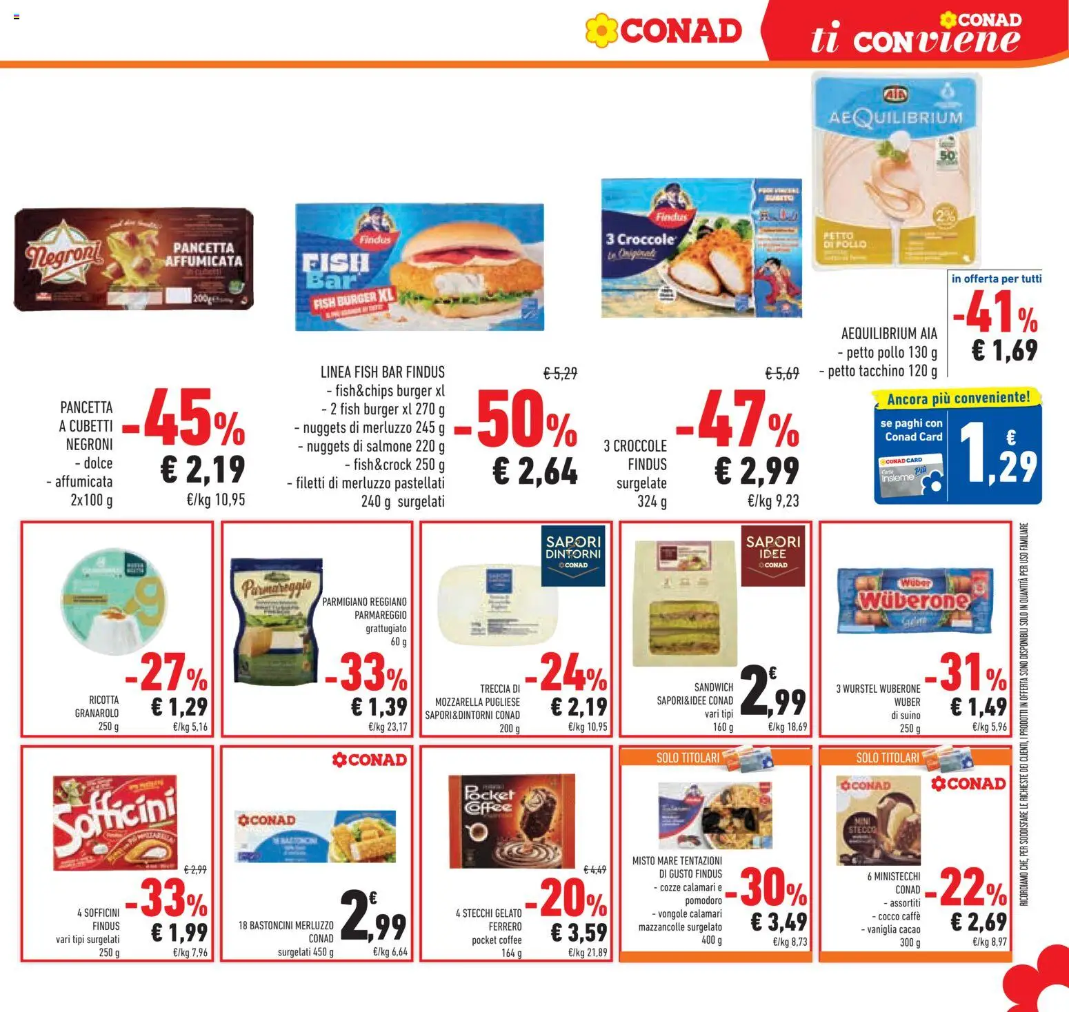 Volantino Conad del 04.06.2026 | Pagina: 23 | Prodotti: Salmone, Mozzarella, Wurstel, Cocco