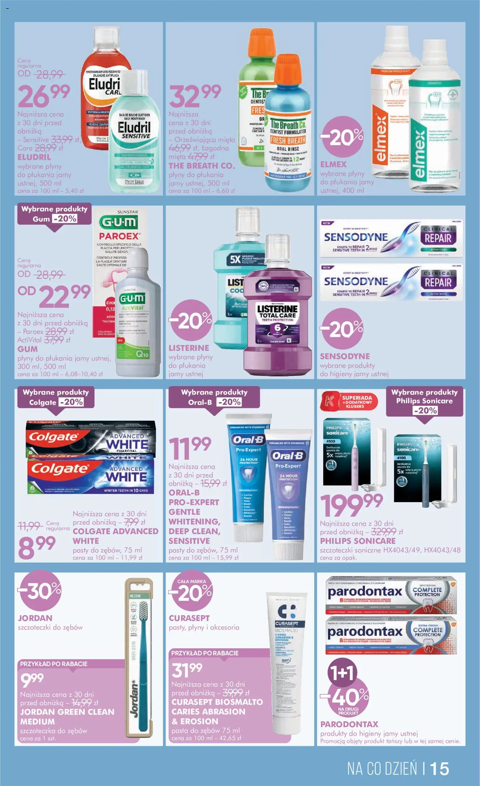 Super-pharm gazetka od 19.09.2026 | Strona: 15 | Produkty: Płytki, Mięta, Pasta, Szczoteczka do zębów