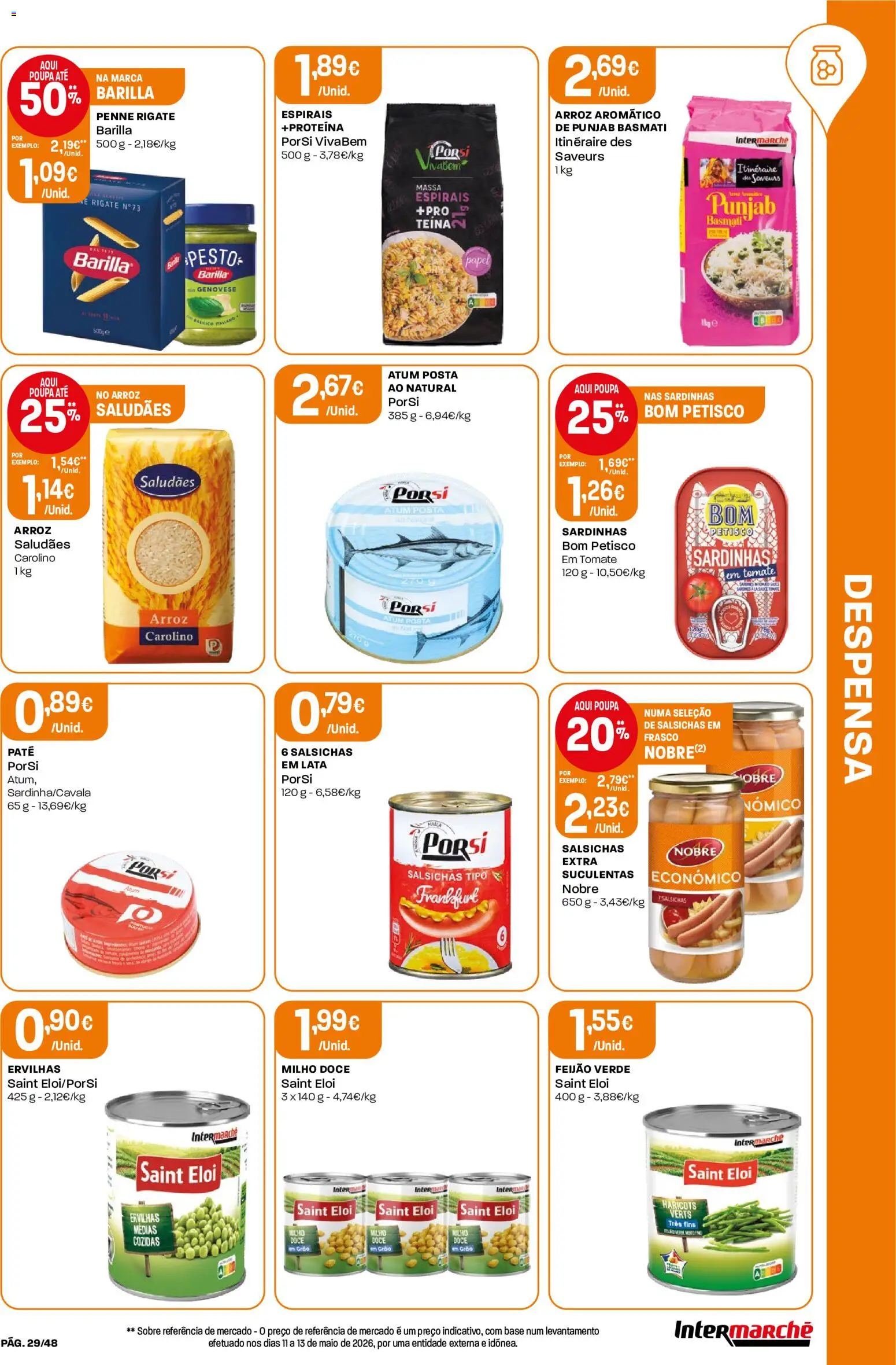 Intermarché folheto │ válido de 11.06.2026 | Página: 29 | Produtos: Atum, Sardinhas, Arroz, Tomate