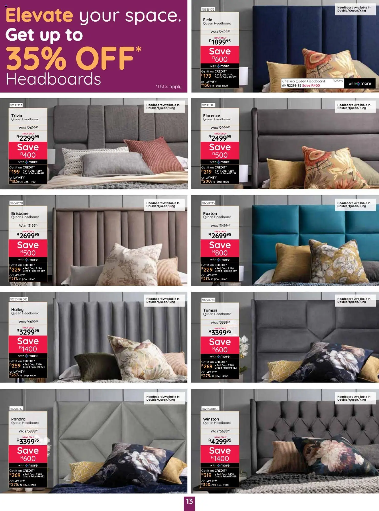 New Bradlows catalogue – valid from 17/09/2026 | Page: 13 | Products: Headboard