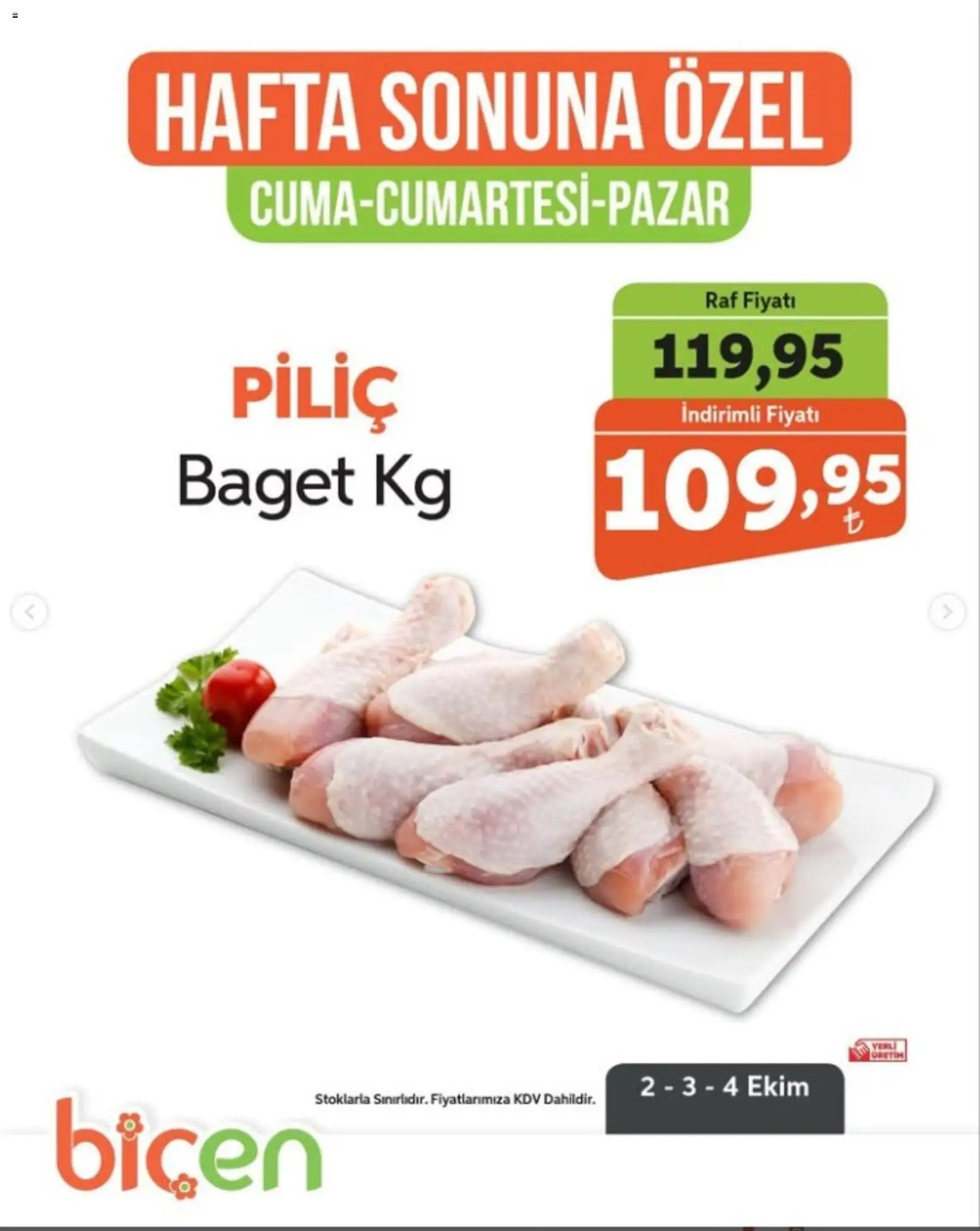 Biçen Market - Hafta Sonuna Özel - 02 Ekim 2026 tarihinden itibaren geçerlidir | Sayfa: 3 | Ürünler: Raf, Piliç