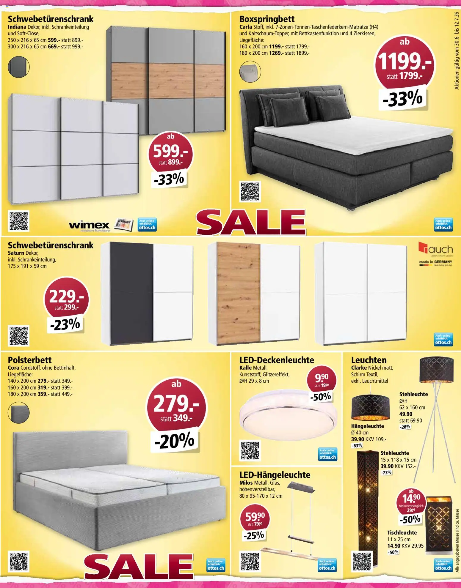 Otto's aktionen – gültig ab 30.06.2026 | Seite: 7 | Produkte: Schwebetürenschrank, Polsterbett, Boxspringbett