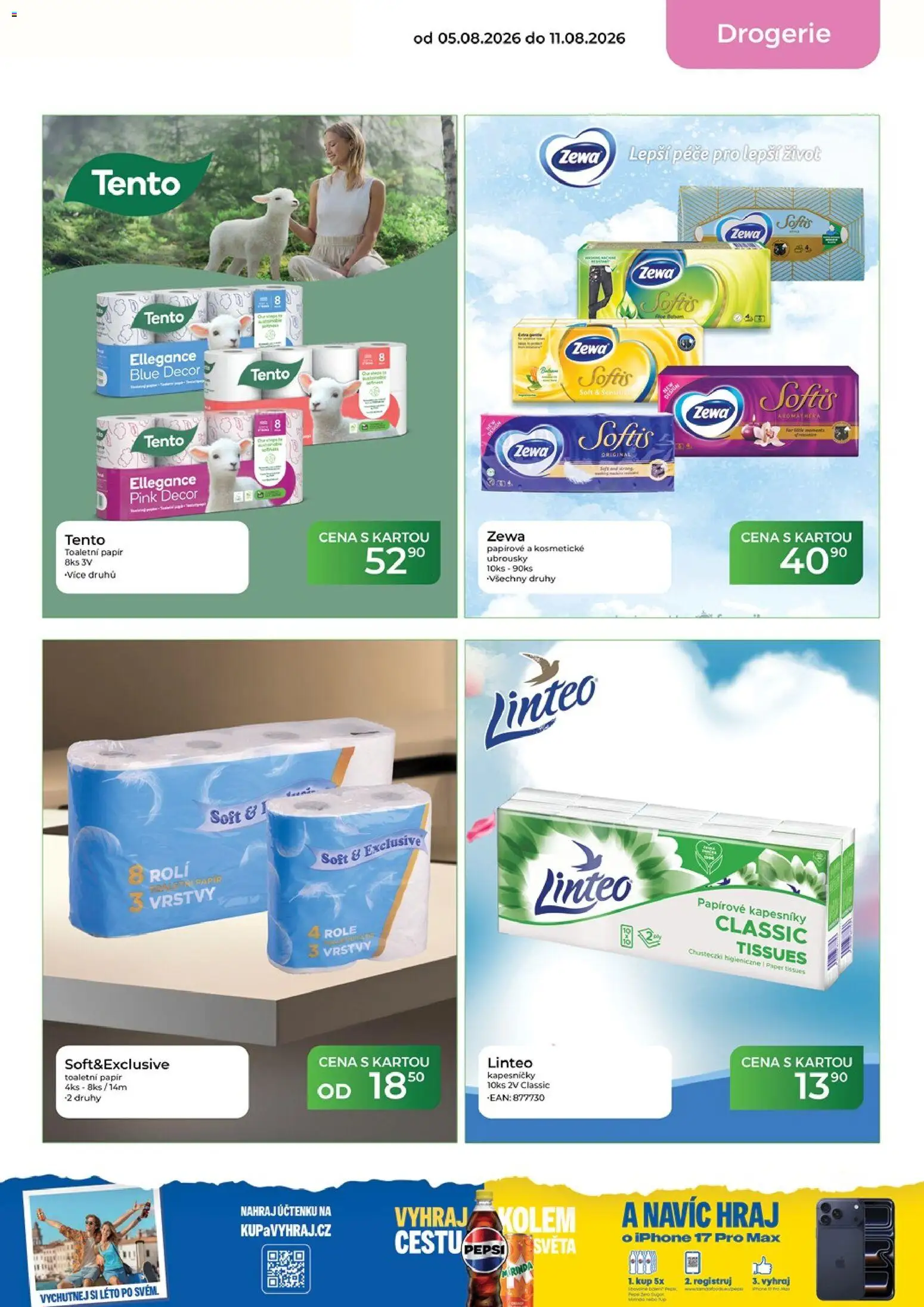 Tamda Foods leták od 05.08.2026 | Strana: 55 | Produkty: Papírové kapesníky, Iphone, Zewa, Drogerie