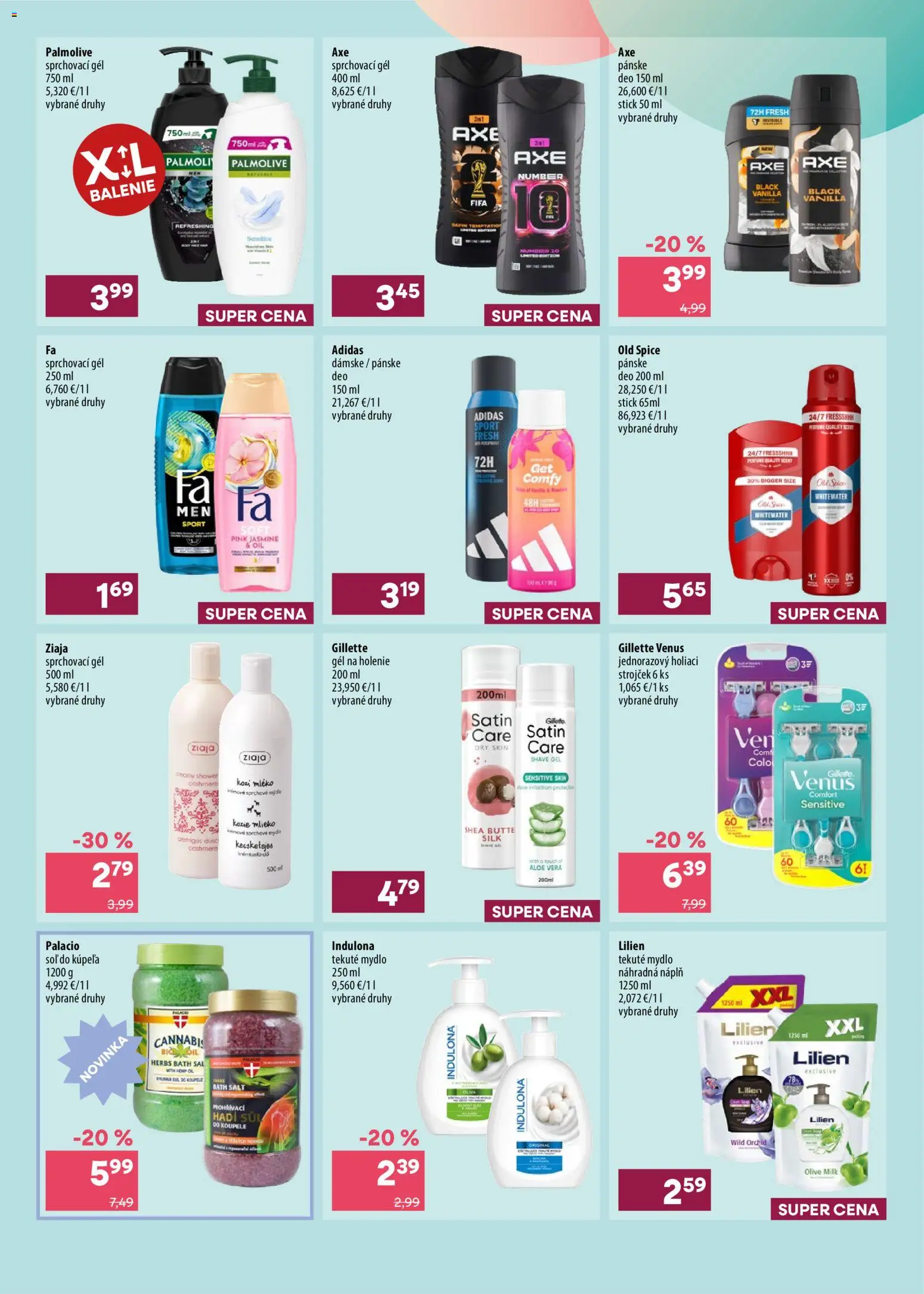 Nové 101 drogerie akcie – leták je platný od 08.07.2026 | Strana: 3 | Produkty: Strojček, Mydlo, Adidas, Indulona