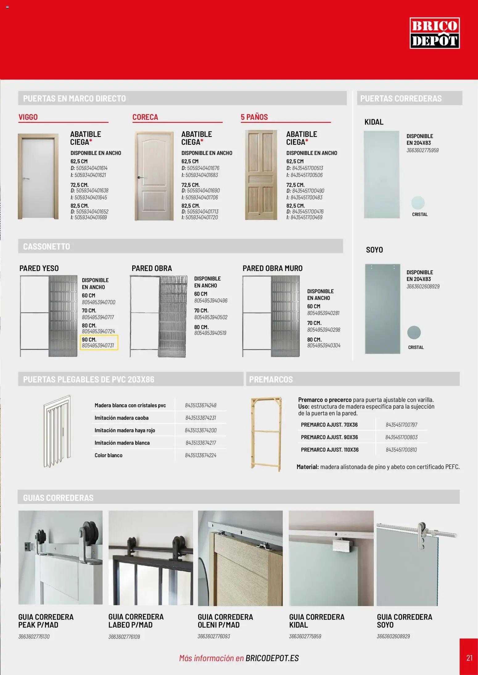 Brico Depôt Puertas y Ventanas │ válido desde el 07/10/2026 | Página: 21 | Productos: Puertas plegables, Marco, Puertas