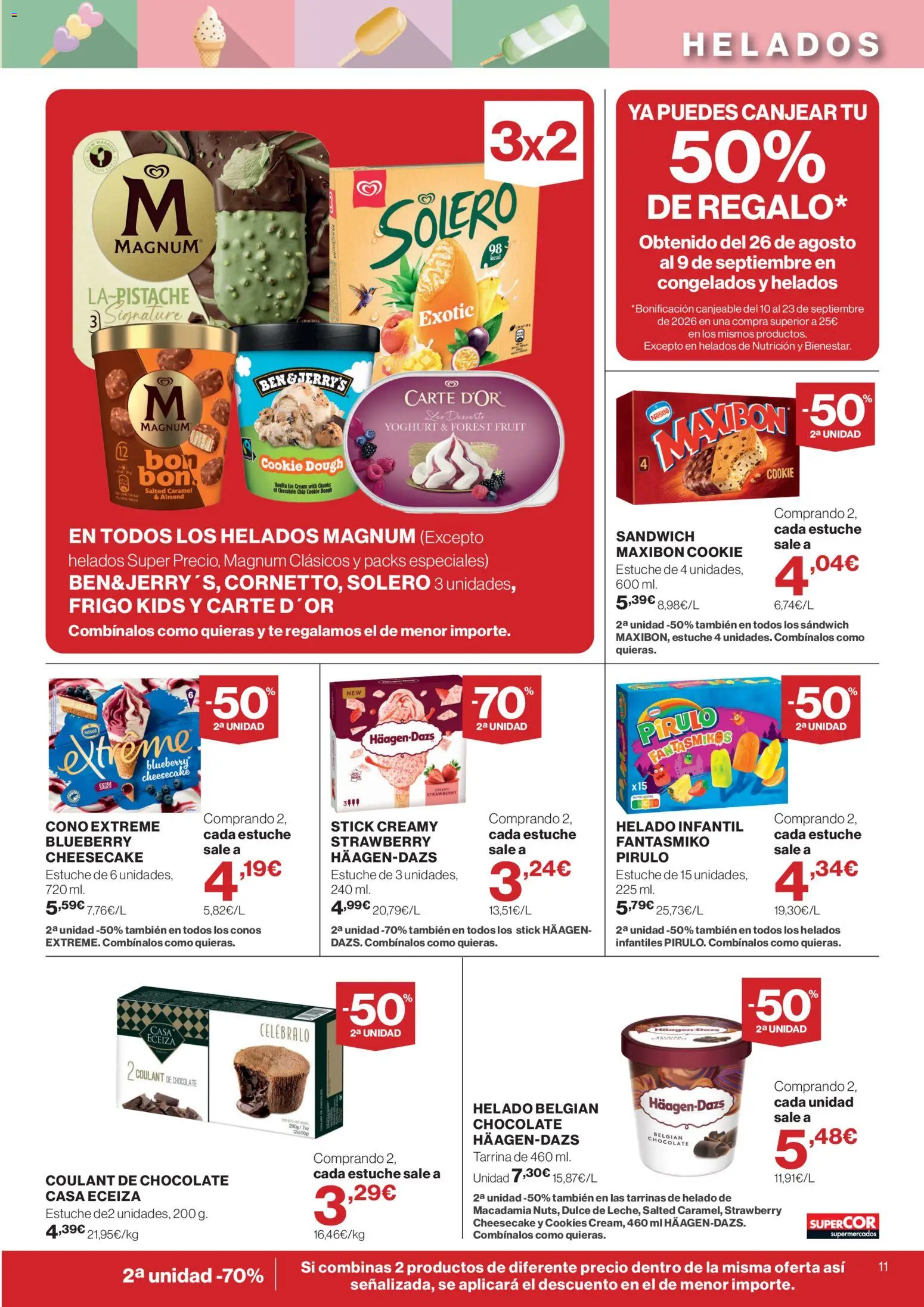 Supercor Canarias │ válido desde el 10/09/2026 | Página: 11 | Productos: Dulce, Té, Helado, Magnum
