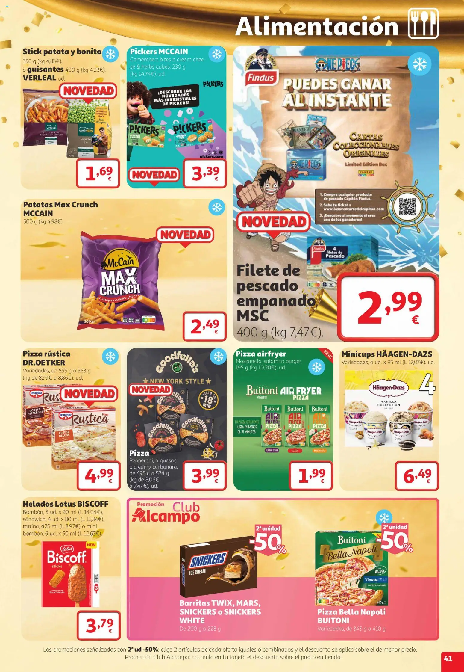 Alcampo folleto Telde │ válido desde el 22/10/2026 | Página: 41 | Productos: Snickers, Pescado, Lotus, Patatas