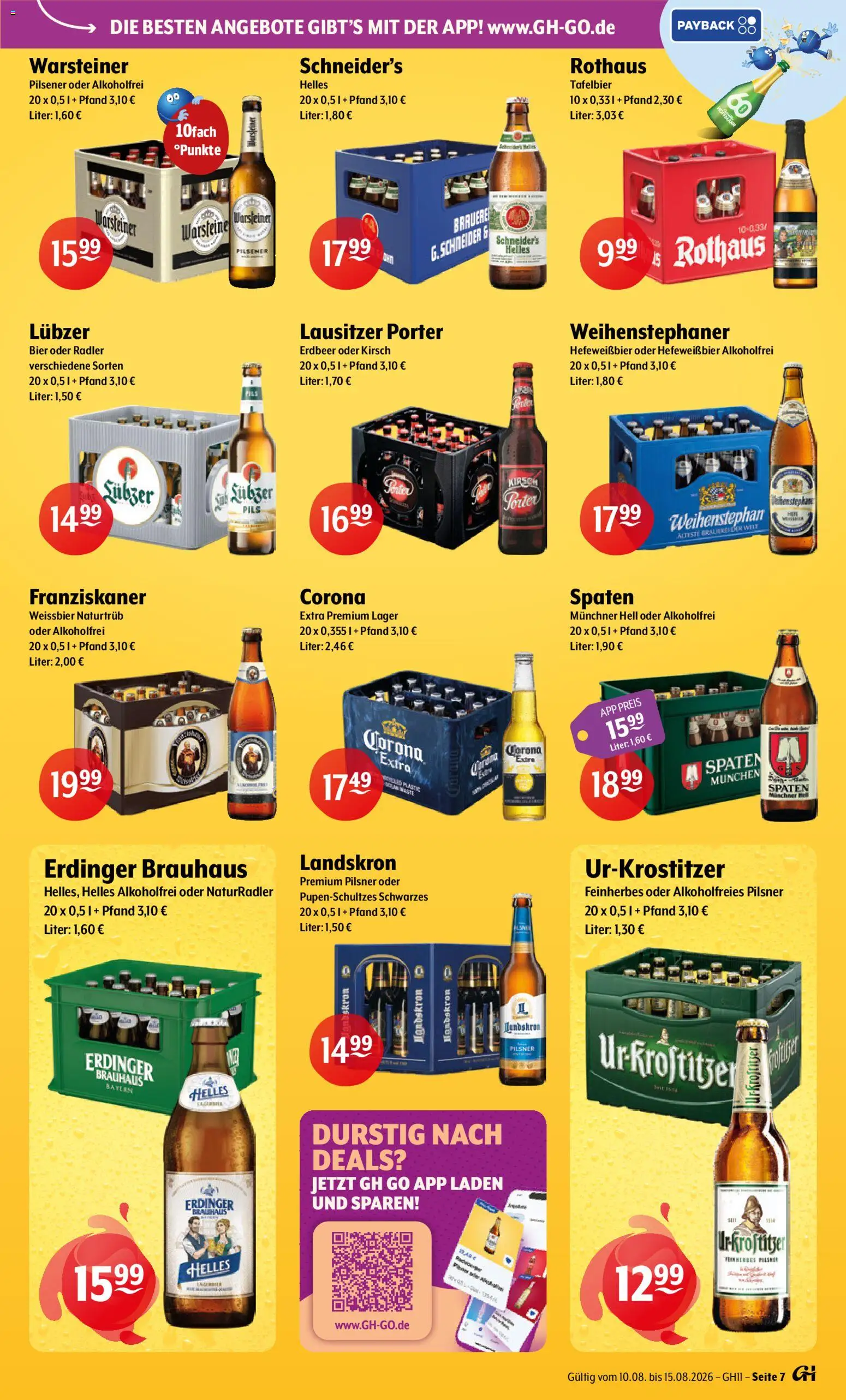 Getränke Hoffmann Prospekt – gültig ab 10.08.2026 | Seite: 7 | Produkte: Franziskaner, Weißbier, Pils, Warsteiner