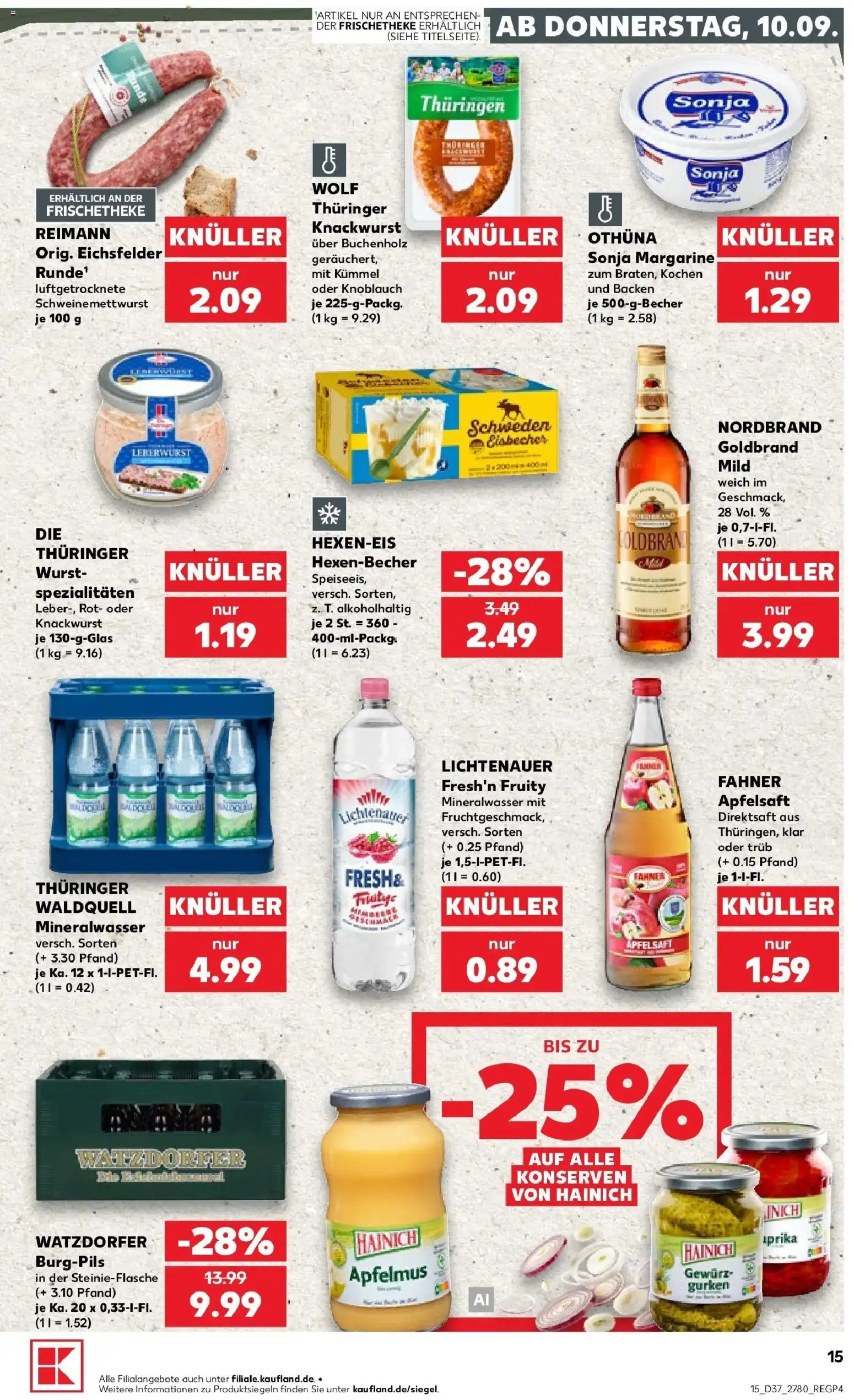 Prospekt Kaufland ab 07.09.2026 » Angebote Online zum Blättern | Seite: 24 | Produkte: Margarine, Spezialitäten, Mineralwasser, Gurken