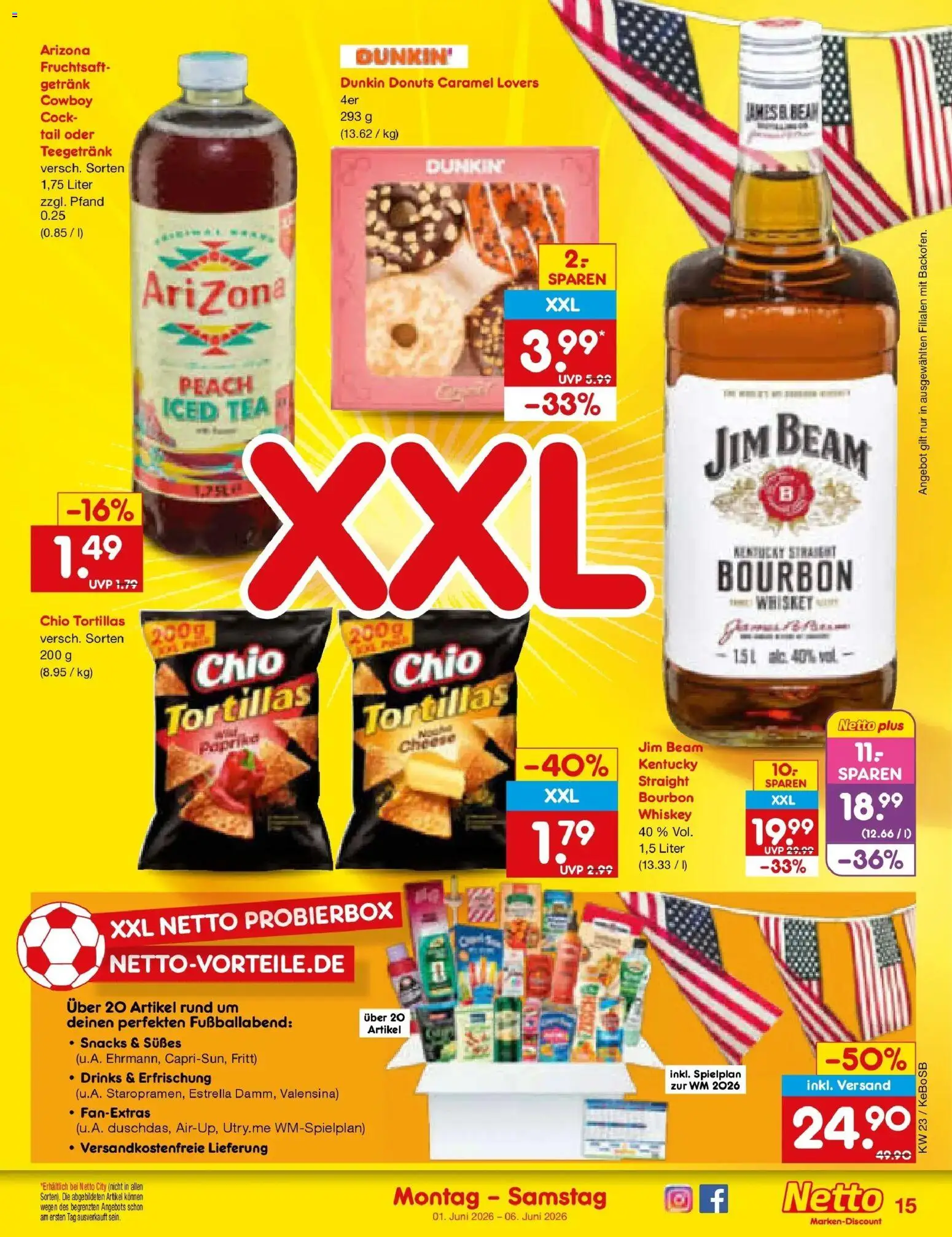 Netto Marken-Discount Prospekt Stadtlohn – gültig ab 01.06.2026 | Seite: 17 | Produkte: Jim beam, Donuts, Paprika, Whiskey