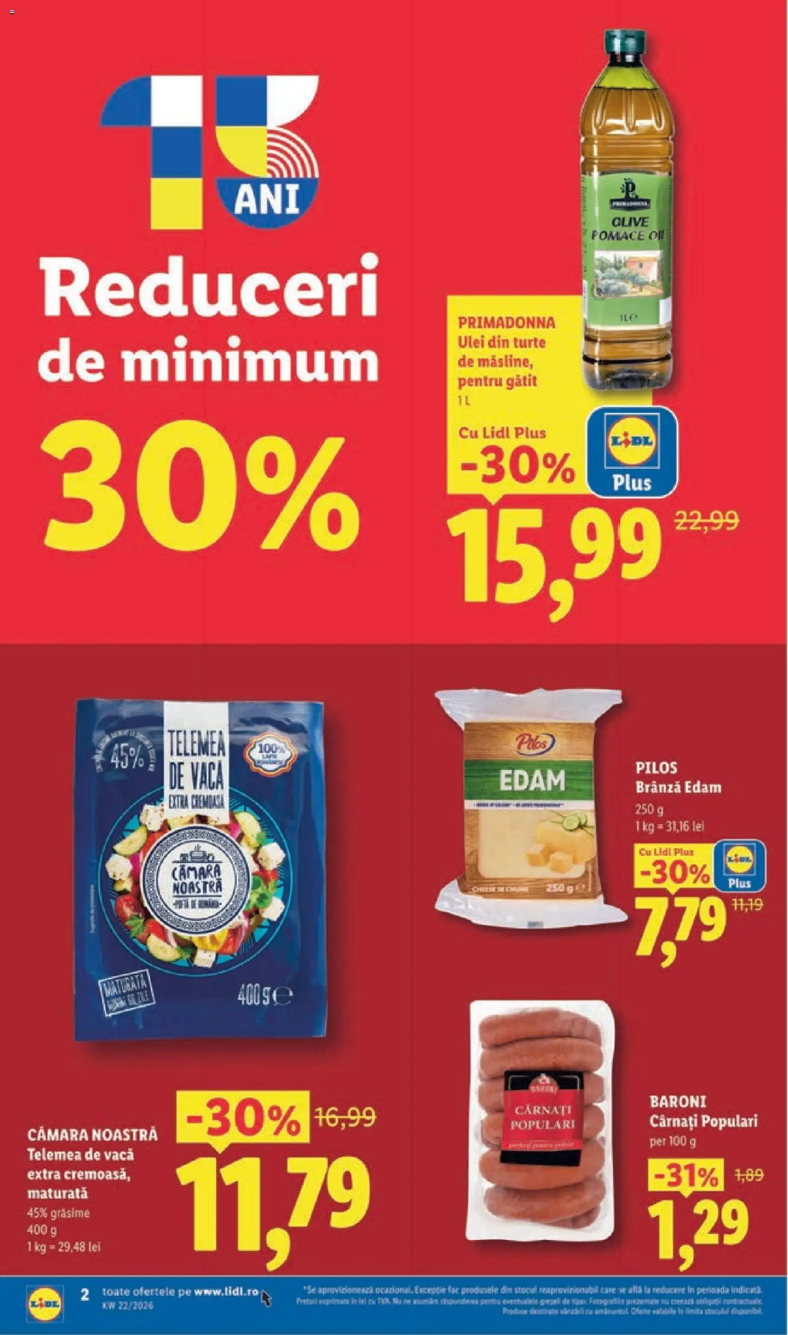 Noul catalog Lidl – valabil de la 25.05.2026 | Pagină: 2 | Produse: Toplar, Brânză, Ulei, Cârnați