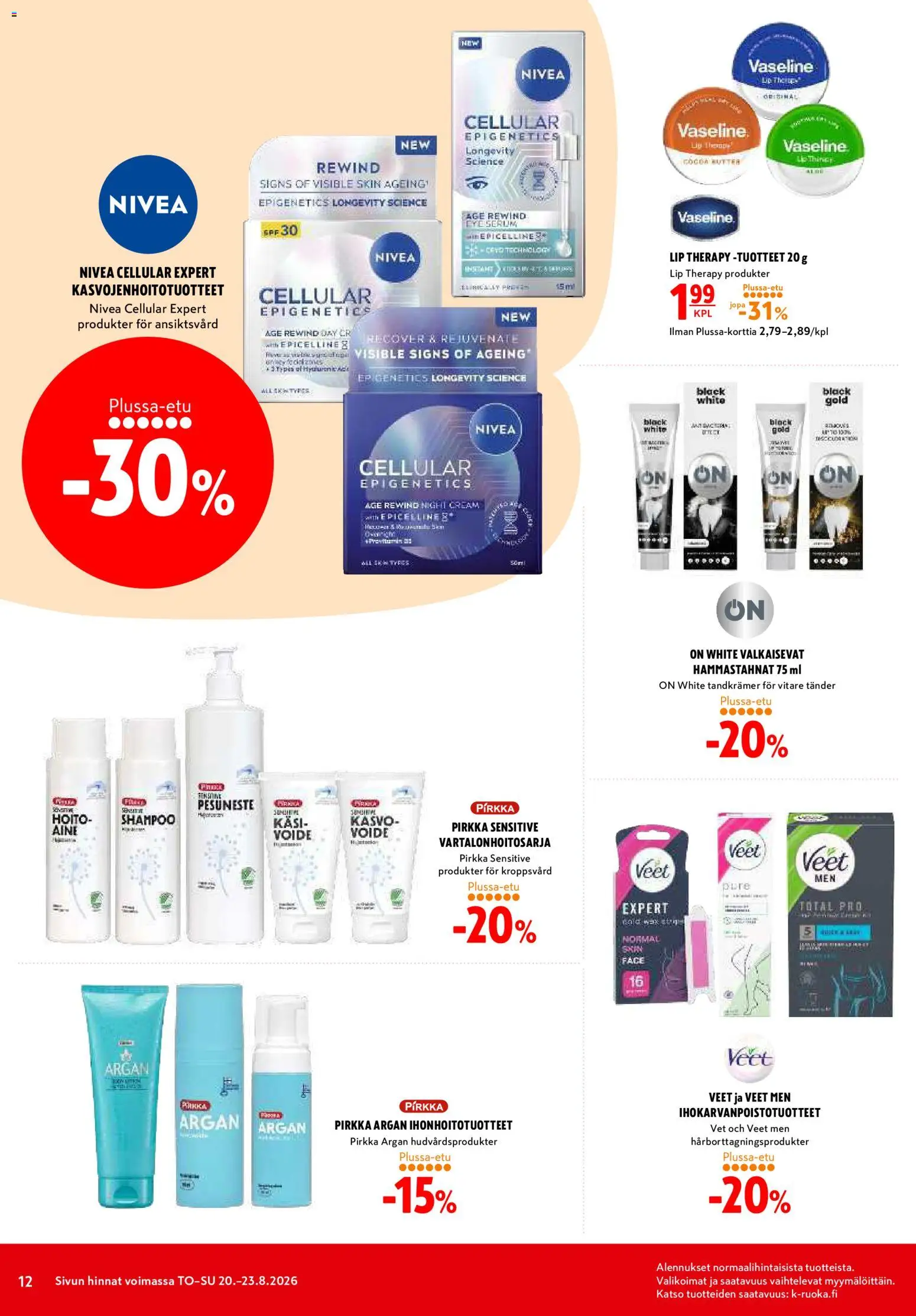 K-Citymarket tarjoukset – voimassa 20/08/2026 alkaen | Sivu: 12 | Tuotteet: Shampoo, Pesuneste