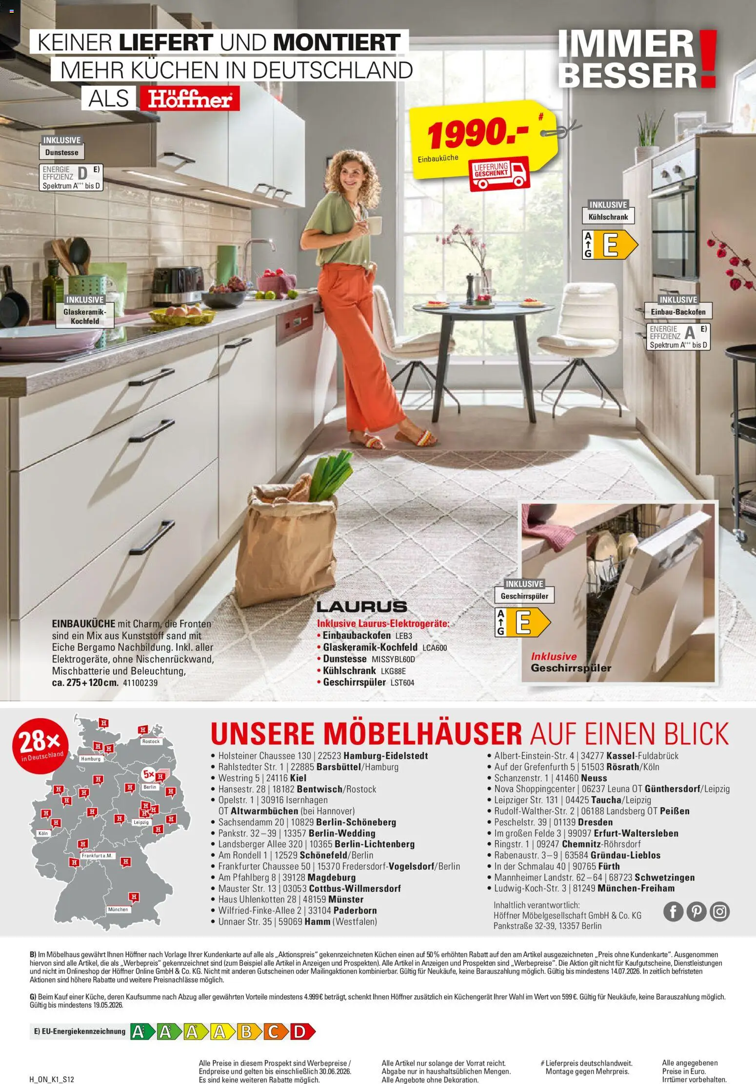 Höffner Prospekt 	 – gültig ab 06.05.2026 | Seite: 12 | Produkte: Geschirrspüler, Einbauküche, Kochfeld, Kuchen
