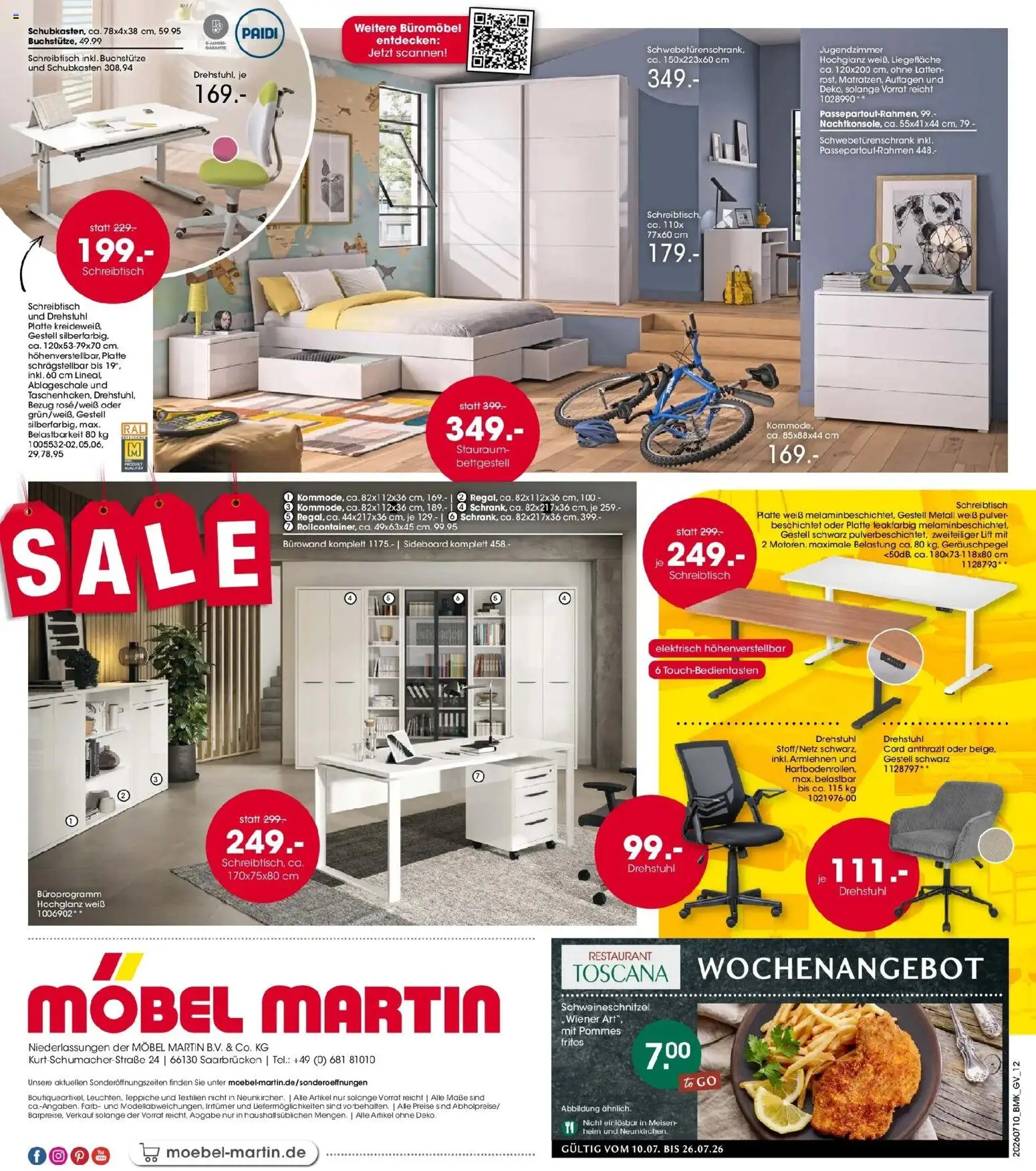 Möbel Martin Sale – gültig ab 10.07.2026 | Seite: 12 | Produkte: Sideboard, Schwebetürenschrank, Pommes