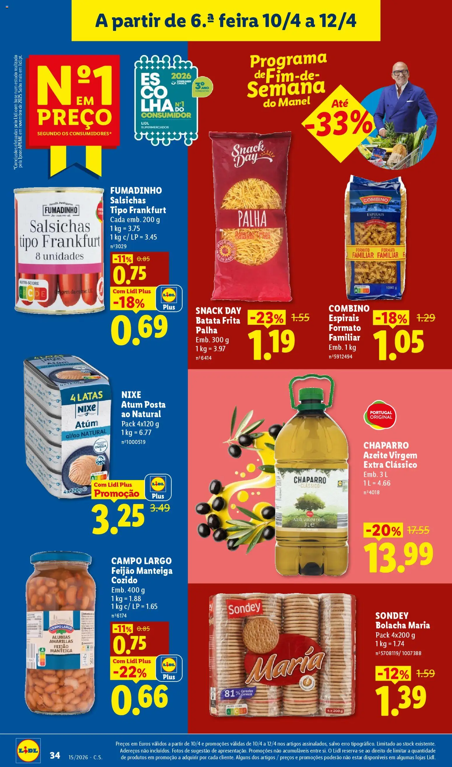 Lidl folheto │ válido de 06.04.2026 | Página: 34 | Produtos: Batata, Atum, Batata frita, Base