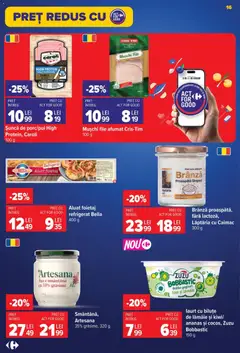 Ofertele Carrefour valabile de la 17.06.2026 | Pagină: 15 | Produse: Aluat, Brânză, Ananas, Kiwi