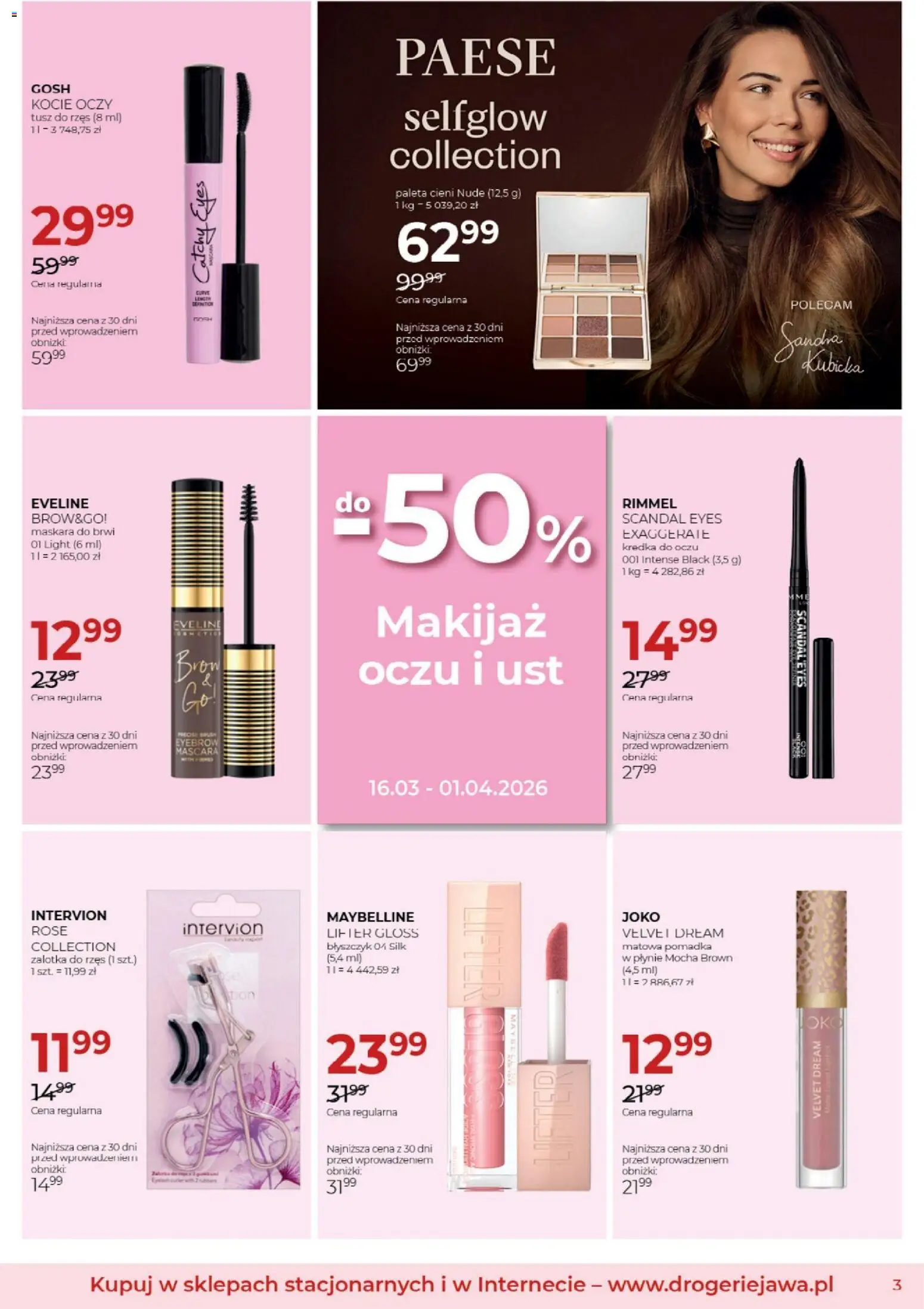 Jawa gazetka od 04.03.2026 | Strona: 3 | Produkty: Maskara, Pomadka, Makijaż, Tusz do rzęs