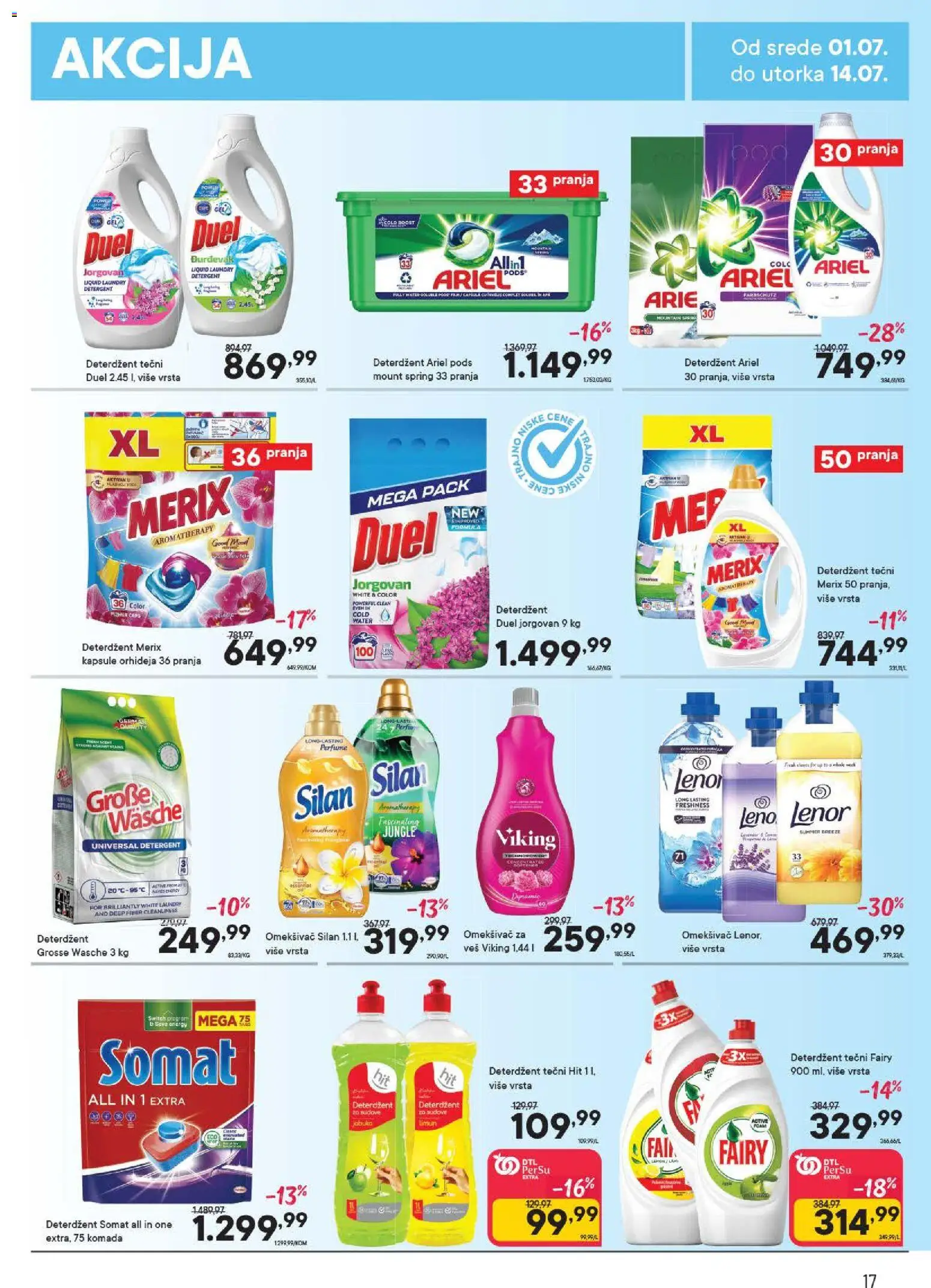 PerSu katalog - važi od 01.07.2026 | Strana: 17 | Proizvode: Deterdžent, Somat, Silan, Limun