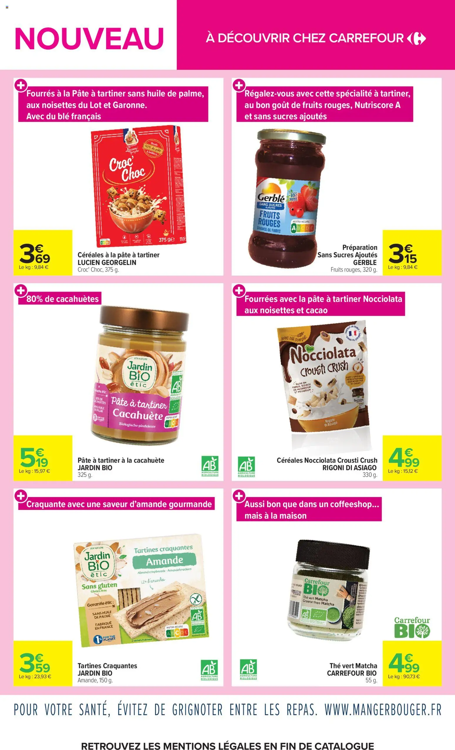 {H1} | Page: 6 | Produits: Mais, Tartines, Pâte à tartiner, Pâte