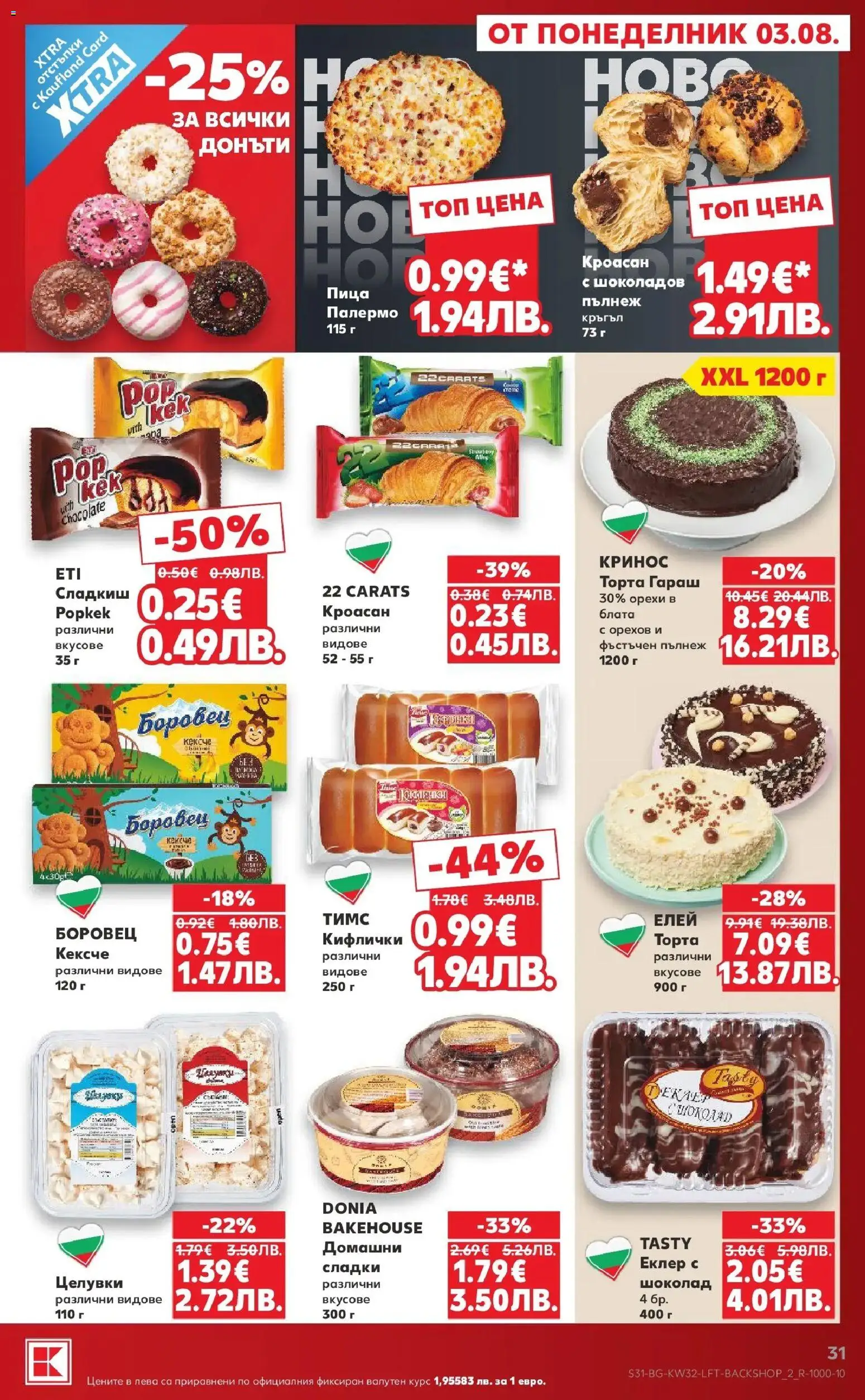 {H1} | Страница: 31 | Продукти: Шоколад, Пица, Кроасан, Торта