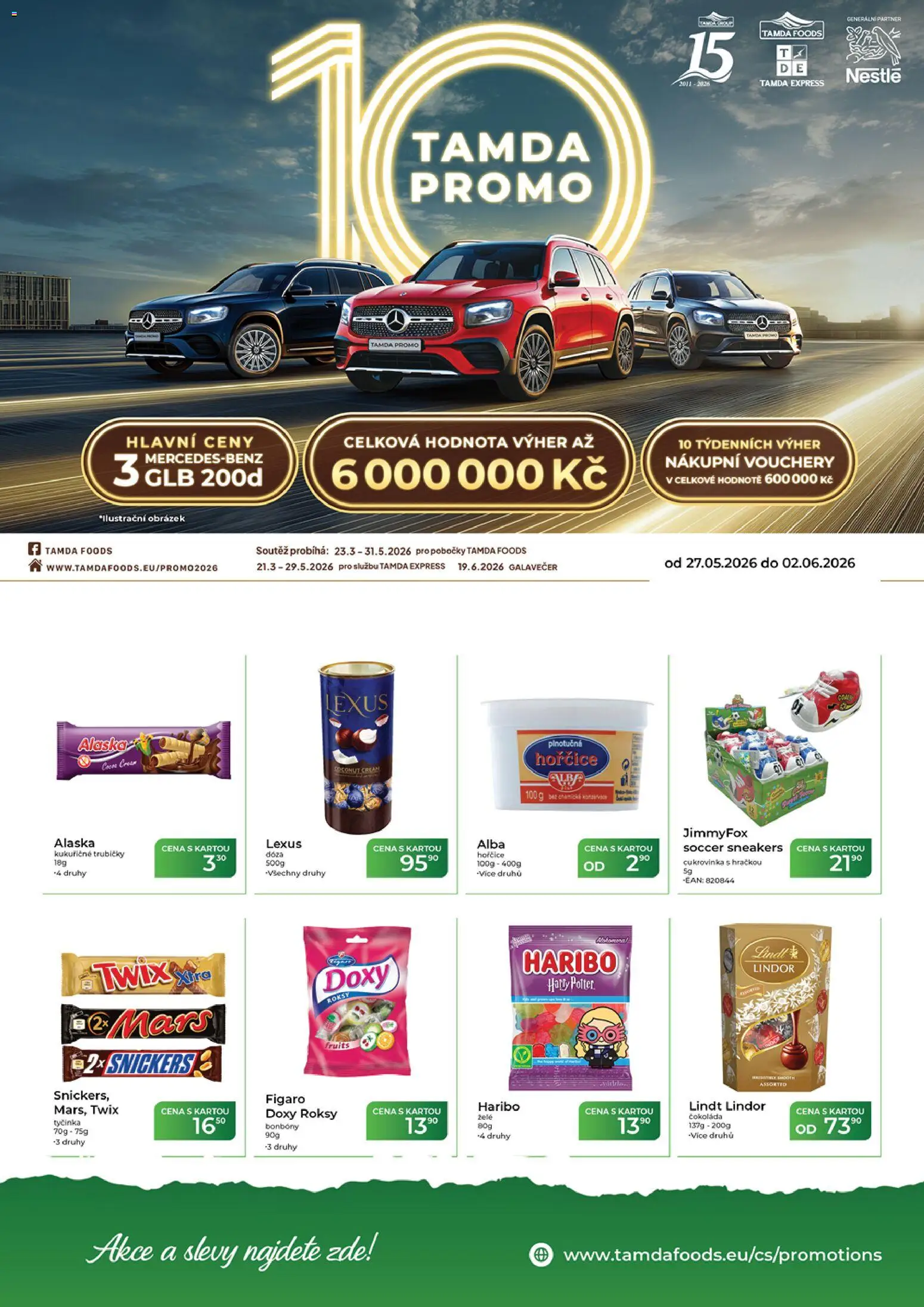 Tamda Foods leták od 27.05.2026 | Strana: 1 | Produkty: Dóza, Bonbóny, Lindt lindor, Harry Potter