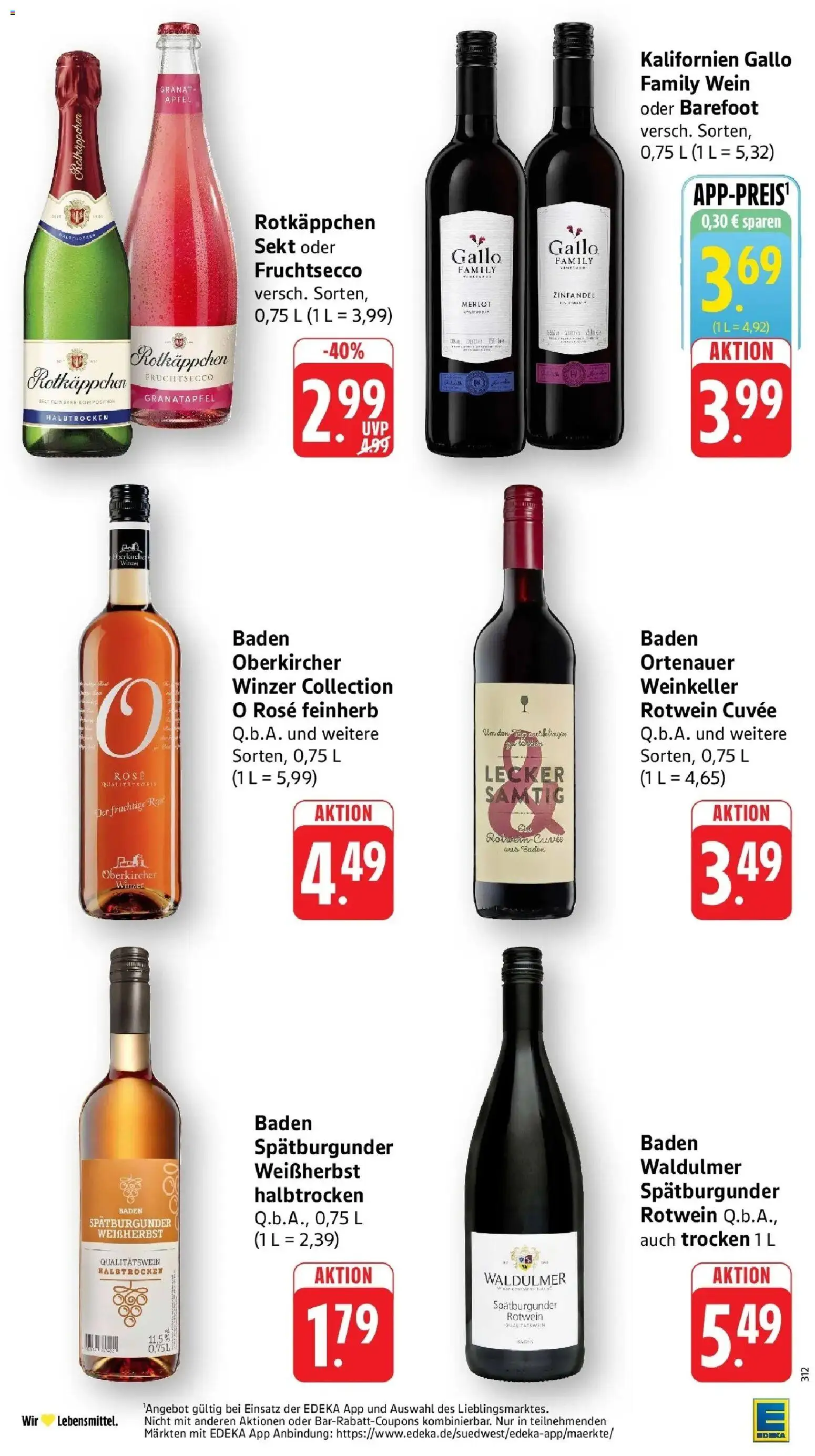 Edeka Prospekt Ottersweier (ab 28.09.2026) » Angebote Online | Seite: 32 | Produkte: Rotwein, Sekt, Merlot, Rotkäppchen
