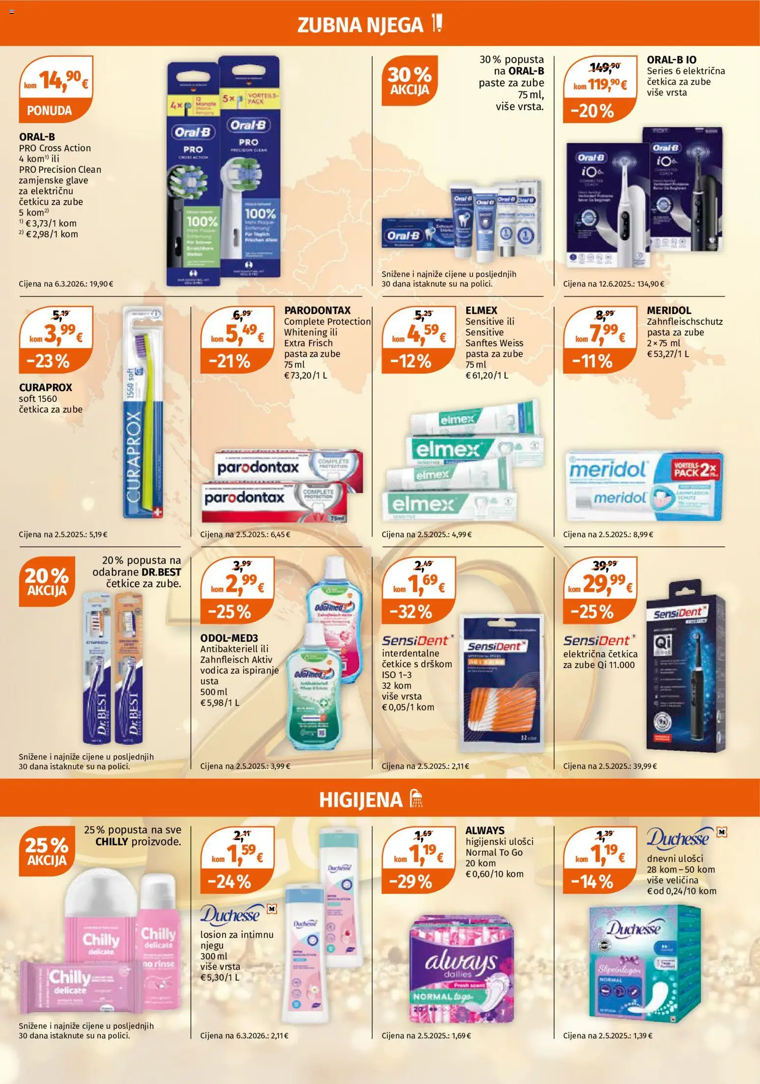 Müller katalog | vrijedi od 02.11.2026 | Stranica: 7 | Proizvodi: Dnevni ulošci, Pasta za zube, Četkica za zube, Parodontax