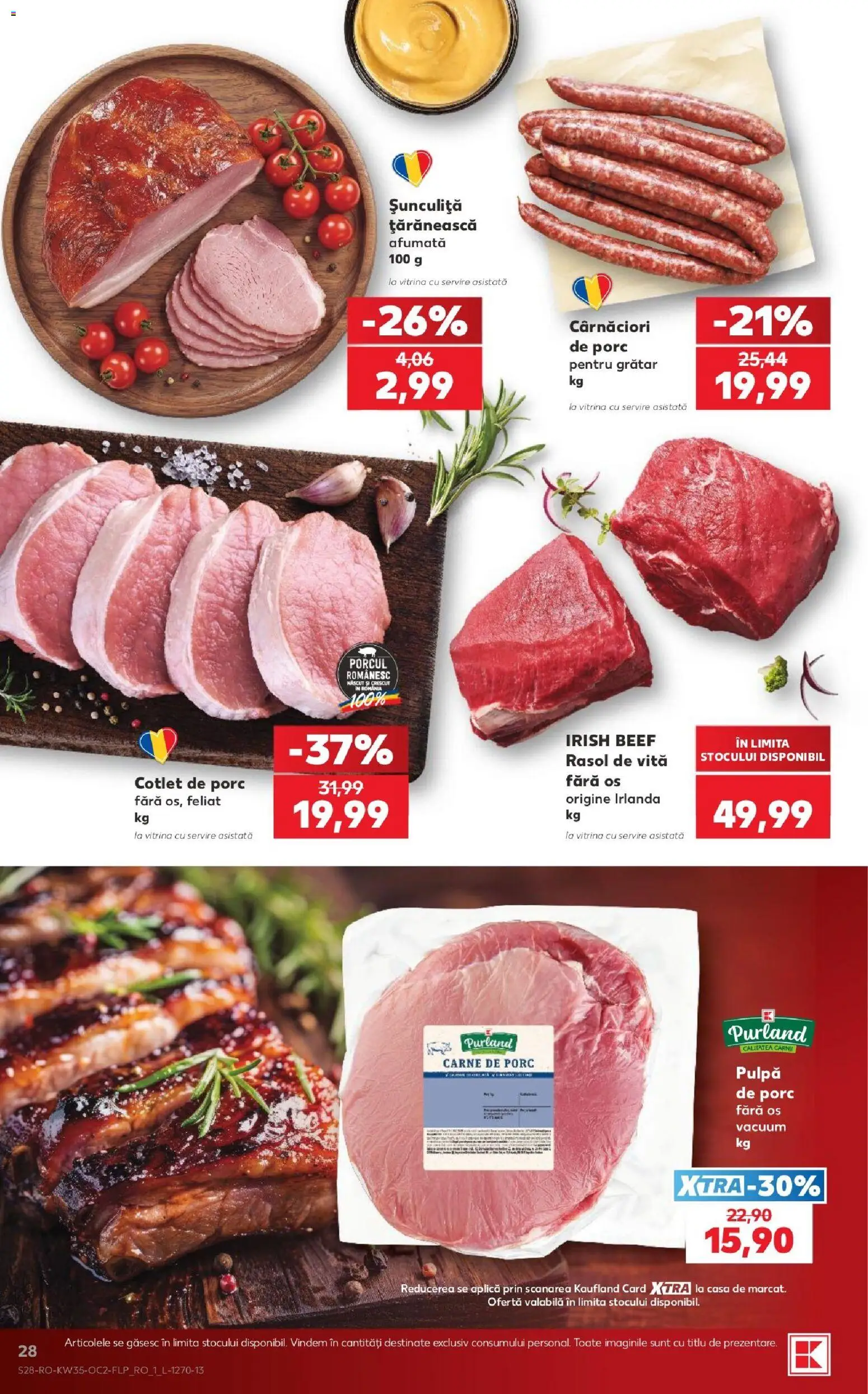 Noul catalog Kaufland – valabil de la 26.08.2026 | Pagină: 28 | Produse: Vită, Aplică, Cotlet, Carne De Porc