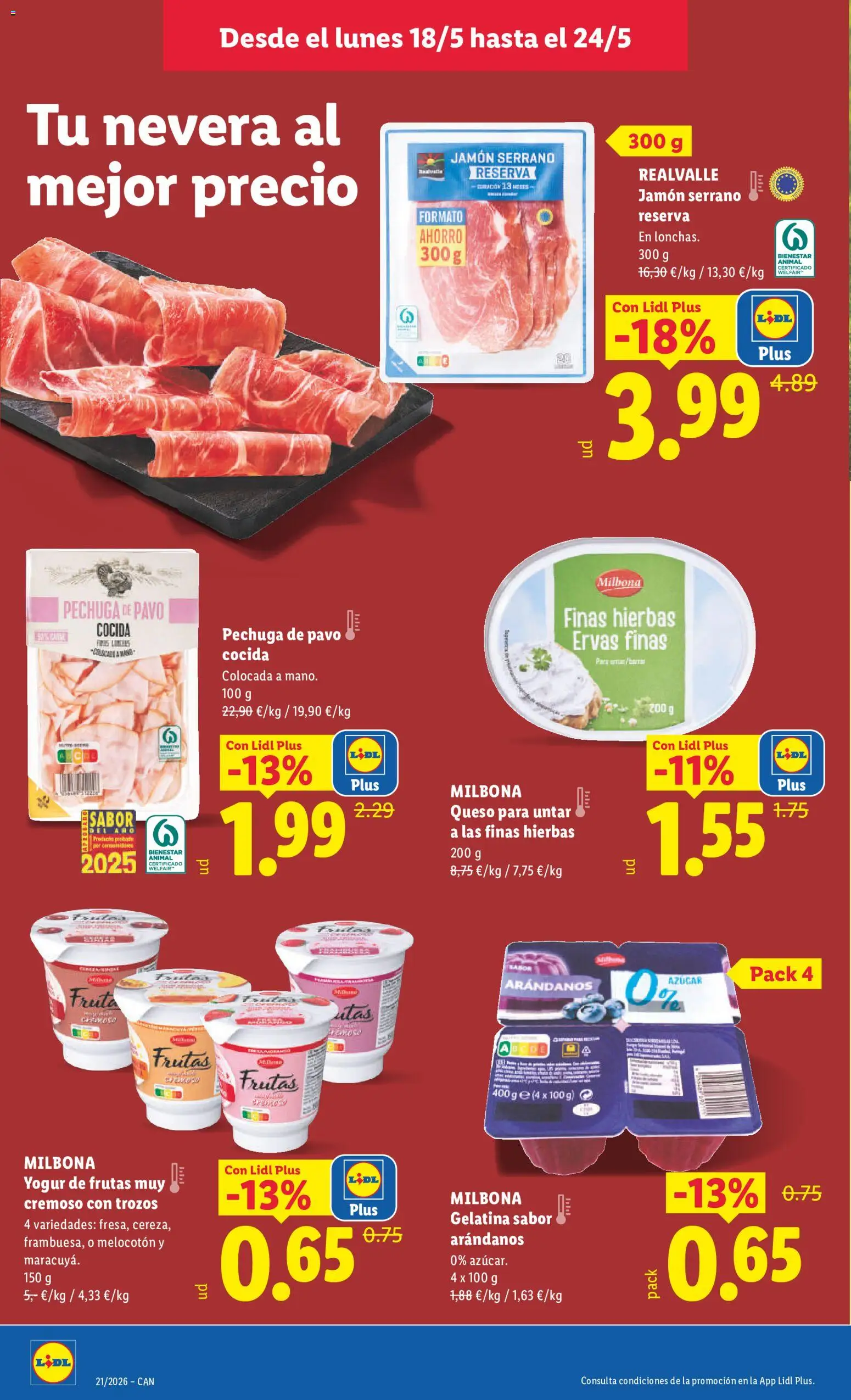 Lidl folleto │ válido desde el 18.05.2026 | Página: 16 | Productos: Queso, Jamón, Nevera, Queso para untar
