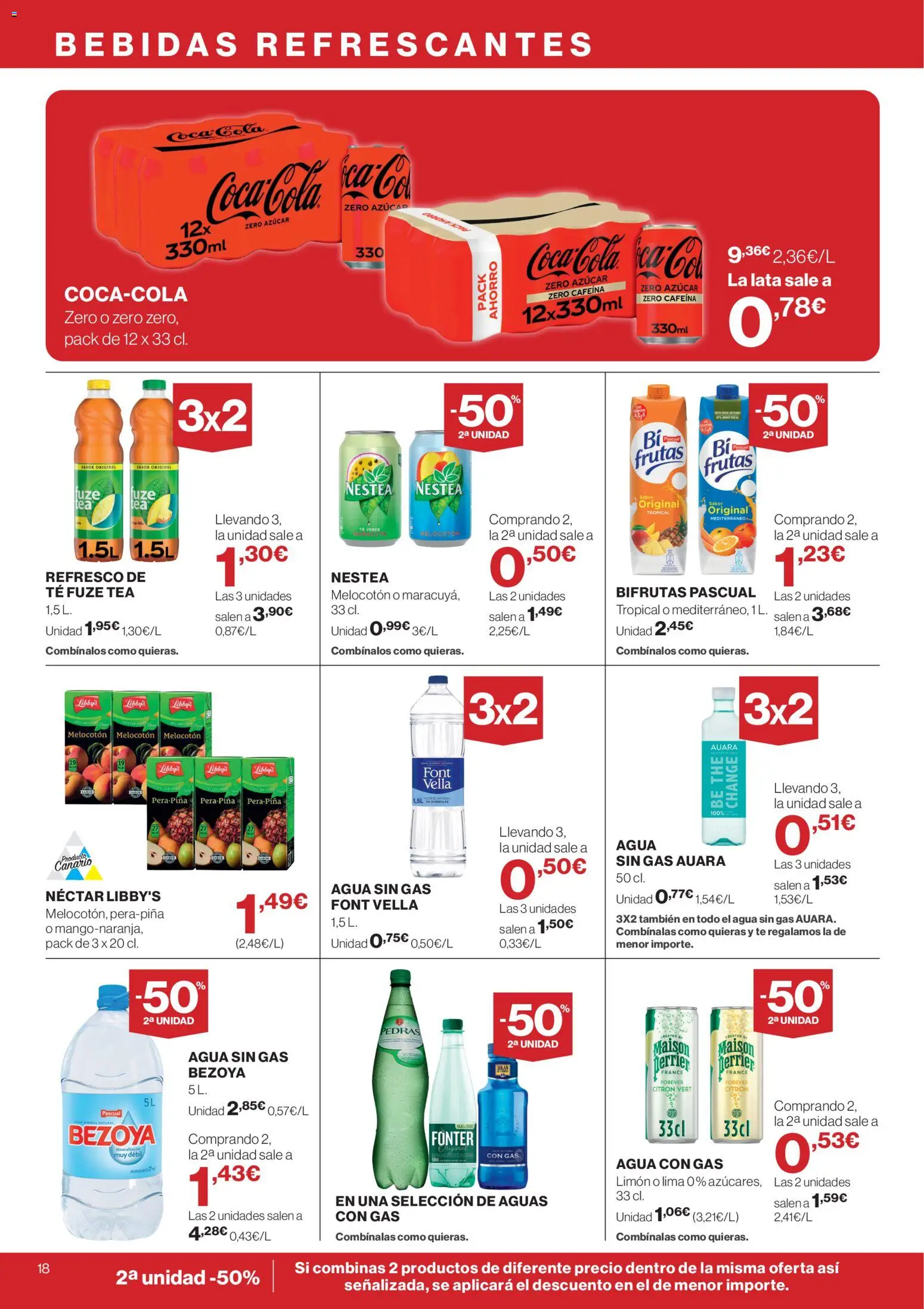 Supercor Canarias │ válido desde el 06.05.2026 | Página: 18 | Productos: Lima, Agua con gas, Té, Néctar